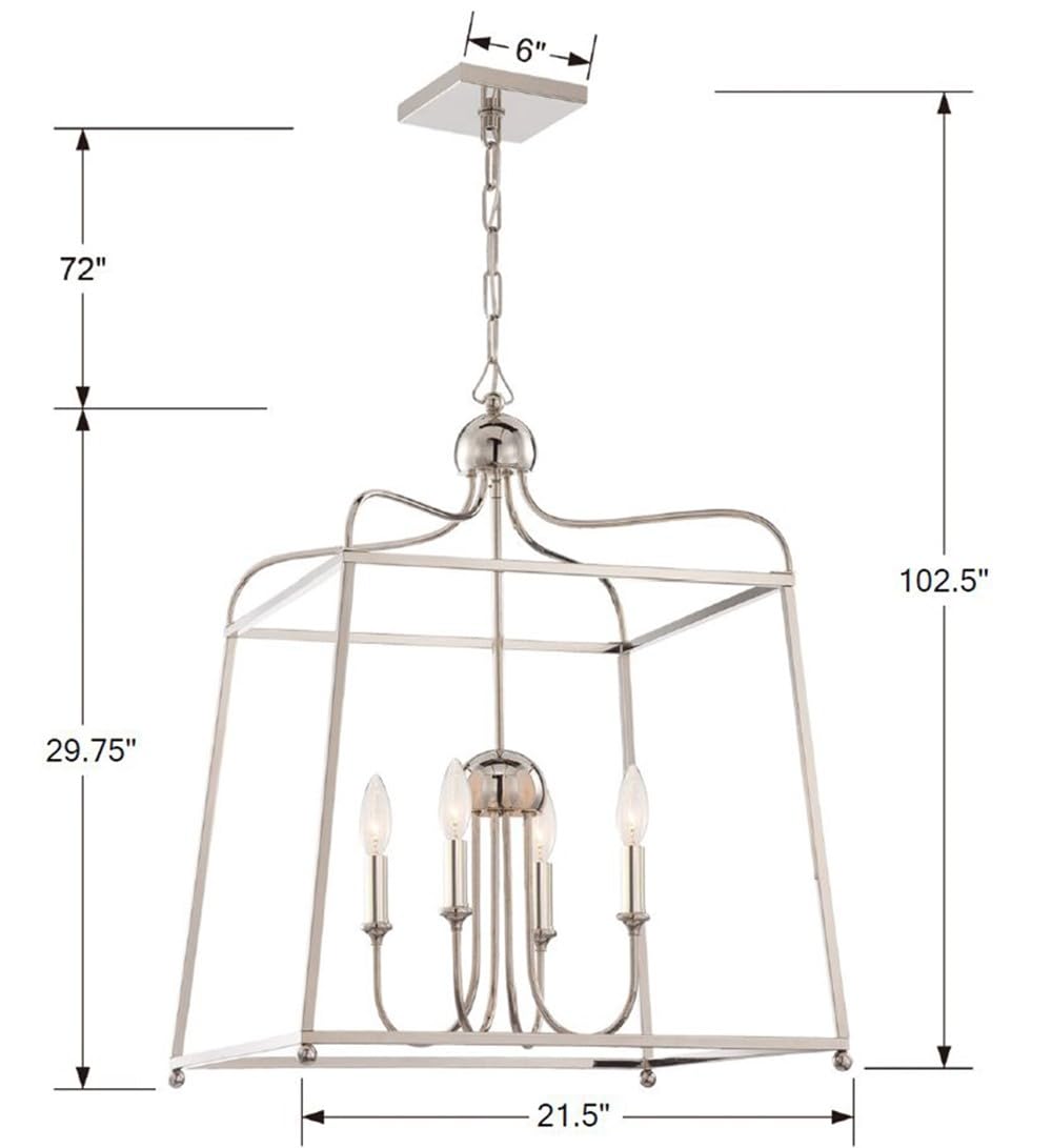 Libby Langdon for Crystorama Sylvan 4-Light Polished Nickel Chandelier - Modern Crystal Ceiling Light Fixture for Dining Room, Living Room & Bedroom Decor