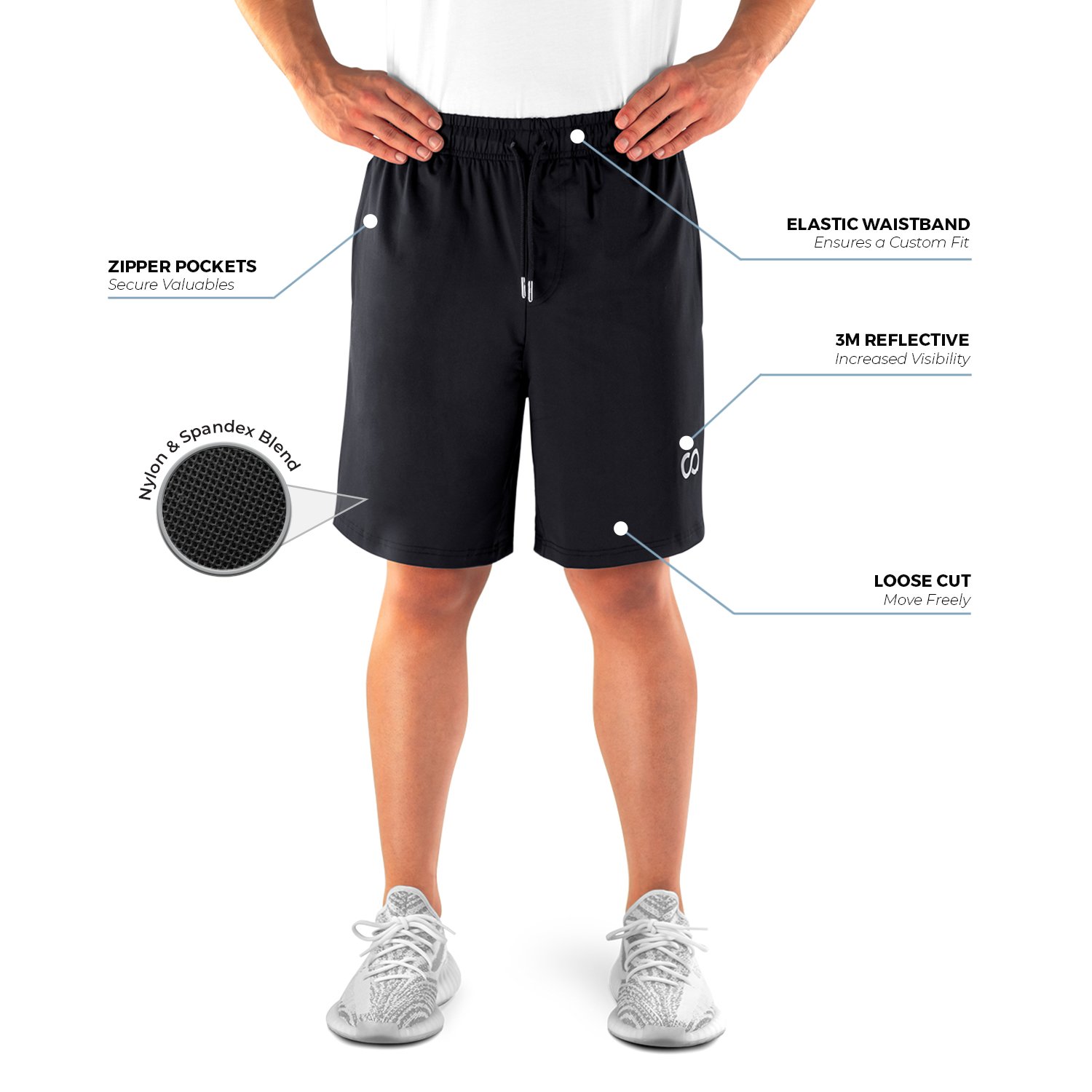 **Men's Gym Shorts with Zipper Pockets - Breathable Workout Running Shorts for Training & Activewear - Perfect for Gym, Jogging & Outdoor Sports**