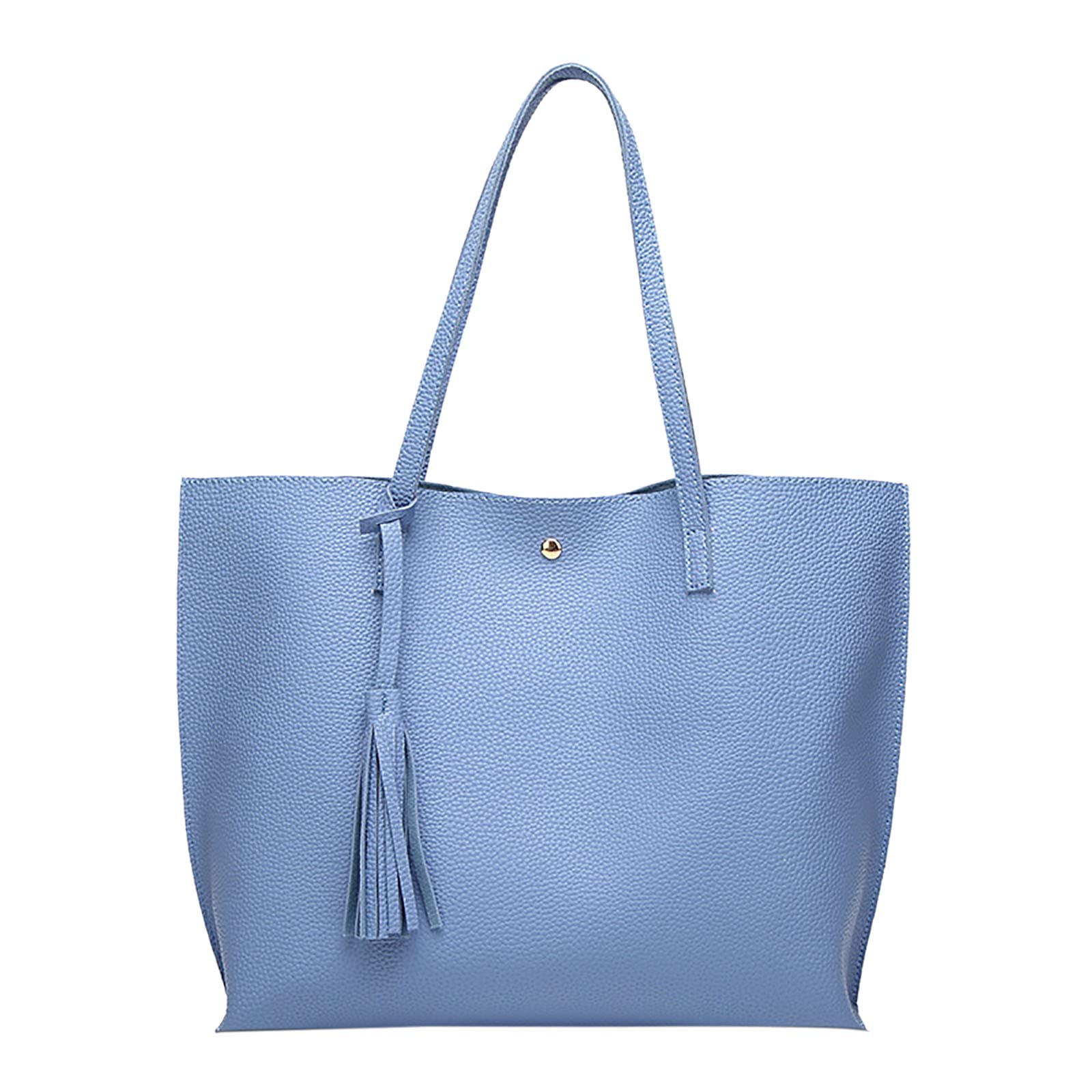 Stylish Faux Leather Tote Bag with Tassel Detail - Spacious Women's Shoulder Bag for Work, Travel & Daily Use