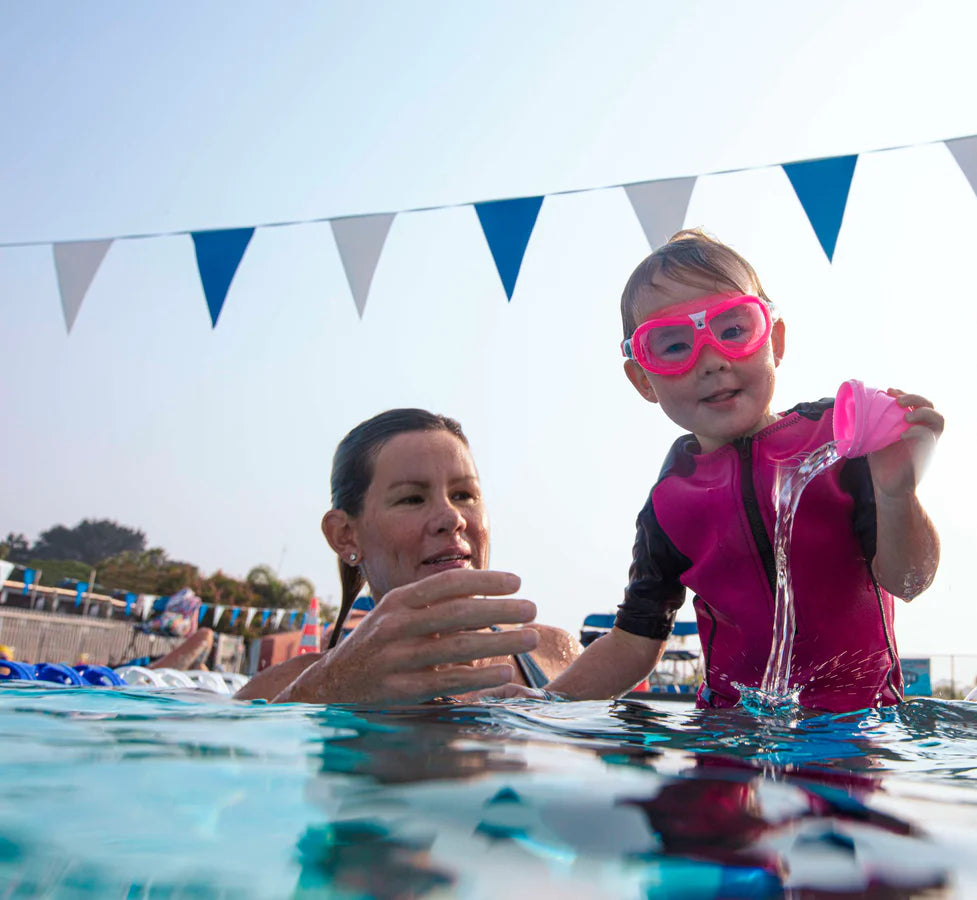 Aqua Sphere Junior's Stingray HP2 SS Swim Goggles for Kids - Pink/Navy Blue - UV Protection, Anti-Fog, Comfort Fit for Swimming Lessons & Pool Activities