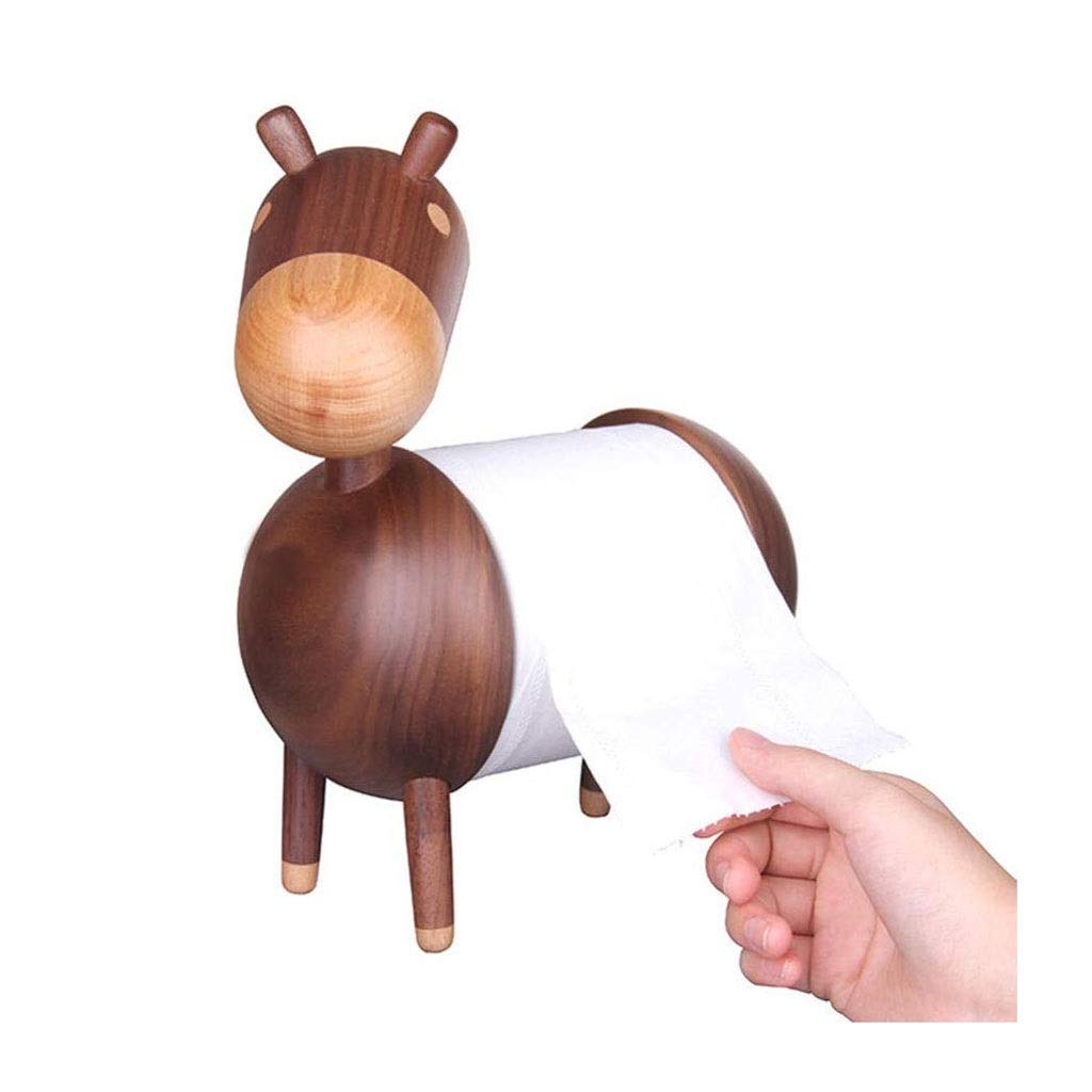 CUJUX Cartoon Crafts Paper Towel Holder - Multi-Purpose Handheld Tissue Dispenser for Kitchen, Living Room & Bathroom (Dark Brown) | Perfect for Home Decor, Parties & Daily Use