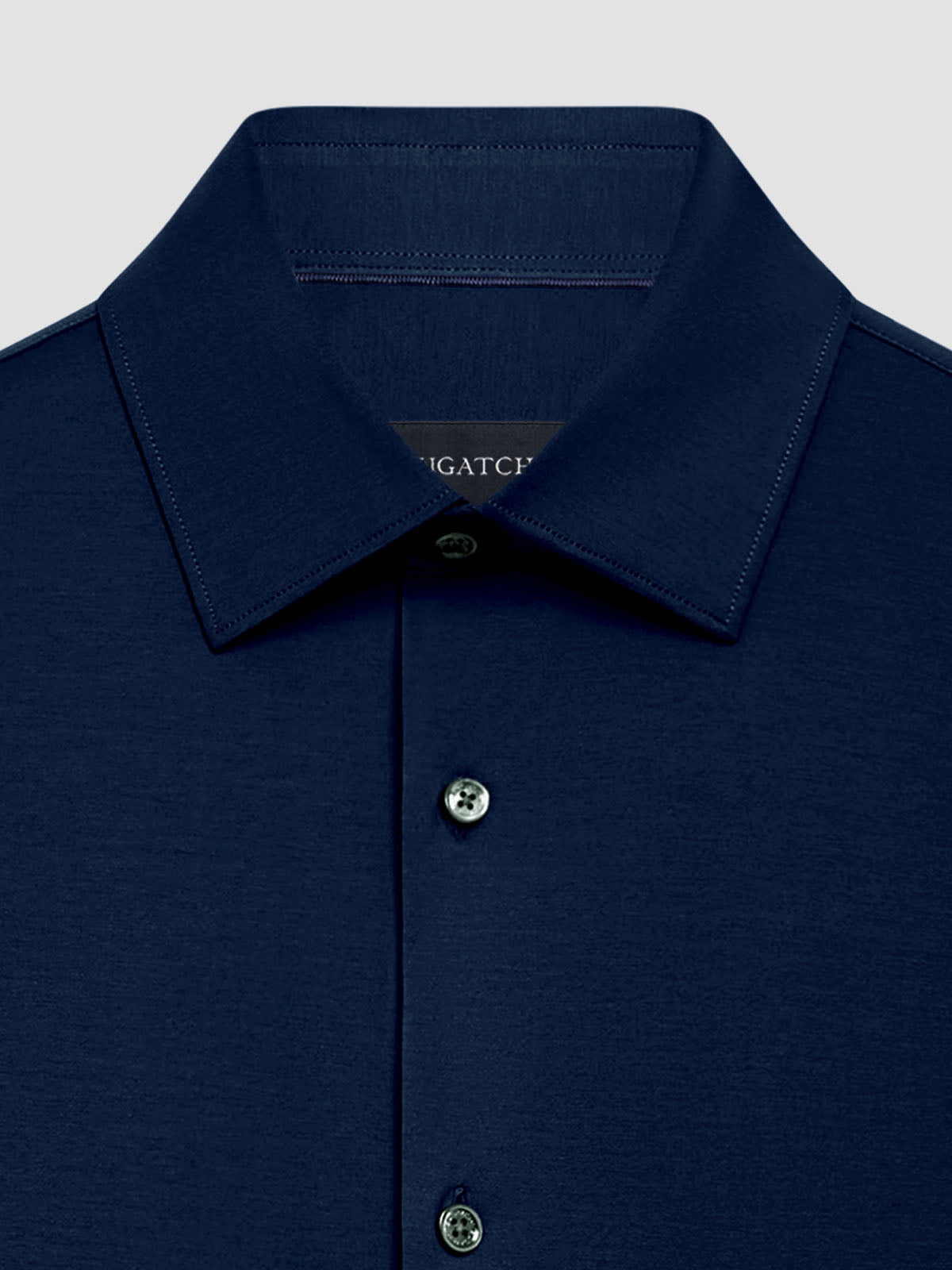 Bugatchi Ooohcotton Solid Sport Shirt for Men - Premium Cotton Casual Button Down Shirt in Navy Blue | Perfect for Golf, Office Wear & Business Casual Outfits