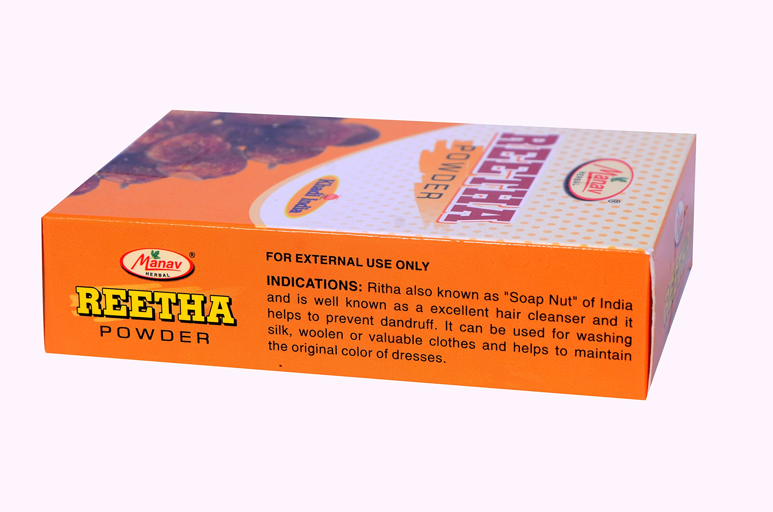Shri Manav Herbal Reetha Powder - 100% Natural Hair Cleanser for Damaged & Weak Hair | Scalp Rejuvenation Treatment | Promotes Hair Growth & Refreshes Scalp | 100g | Perfect for Daily Hair Care & Ayurvedic Hair Wash Routine