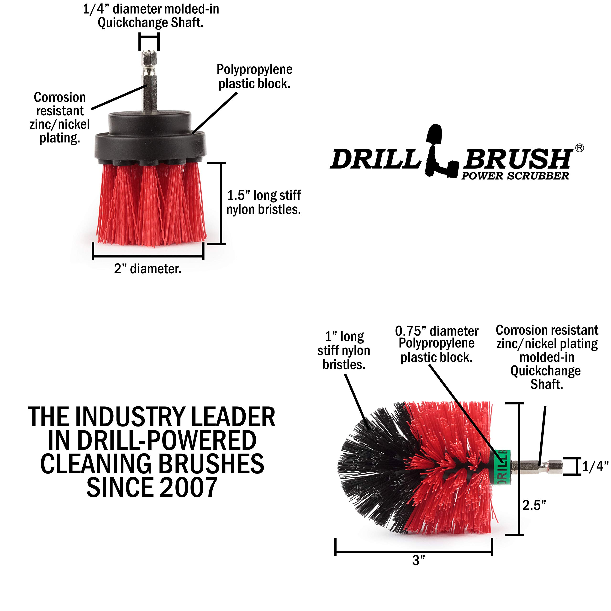 2-Piece Outdoor Scrub Brush Set for Siding, Brick & Stone - Deck, Patio & Gutter Cleaning Tools