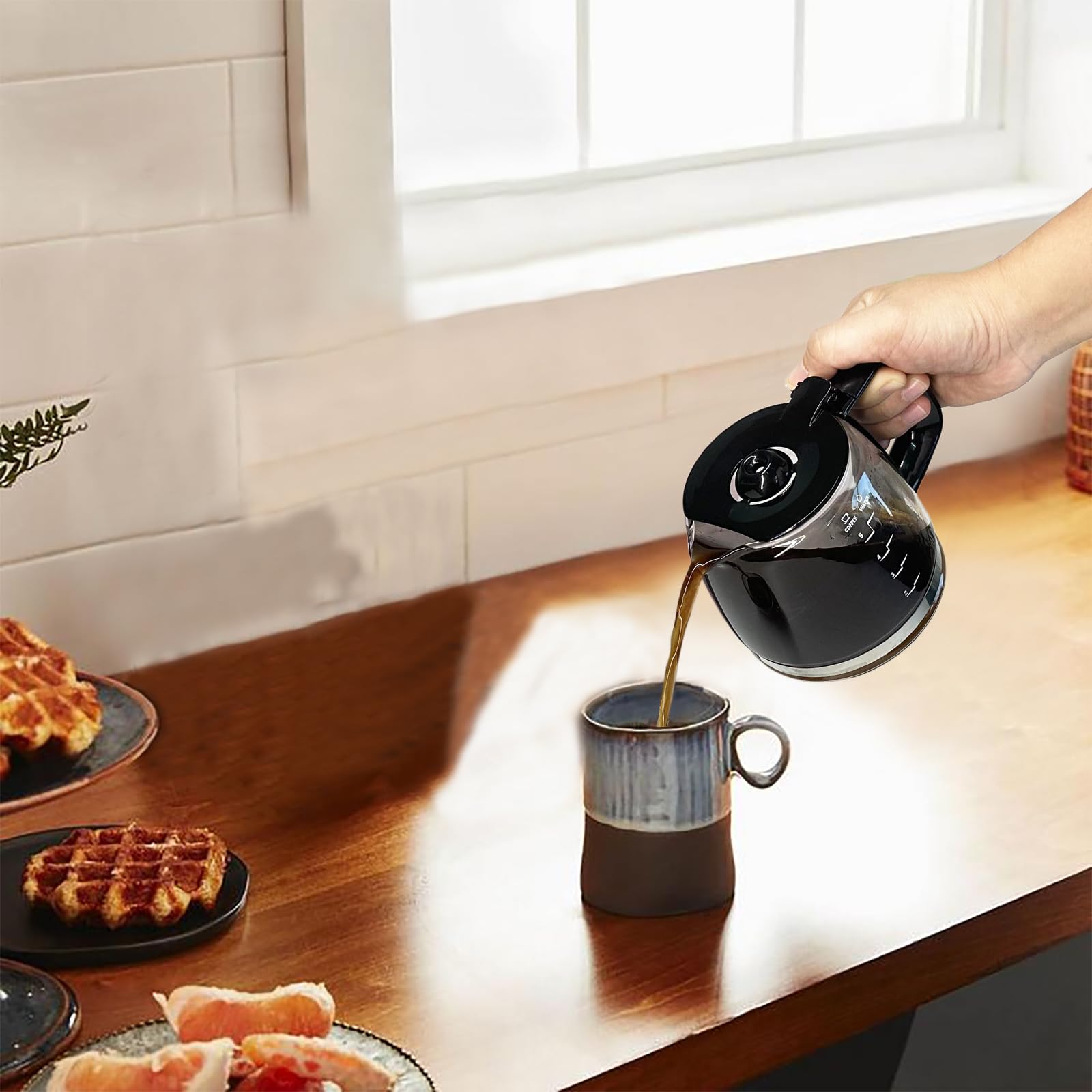 5-Cup Glass Coffee Carafe Replacement - Compatible with Capresso 4426.01 & Kenmore 80509 Coffee Makers - Durable Borosilicate Glass for Home, Office, and Restaurant Use