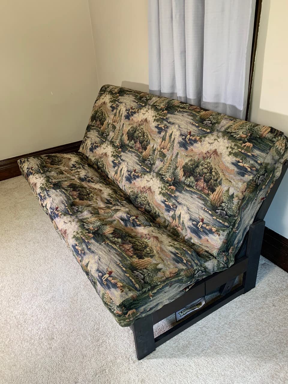Full Size Futon Cover for 6-8 Inch Mattress - Wild Fisherman Tapestry Design with Hidden Zipper | Durable Sofa Bed Slipcover for Living Room, Guest Room & Dorm Decor