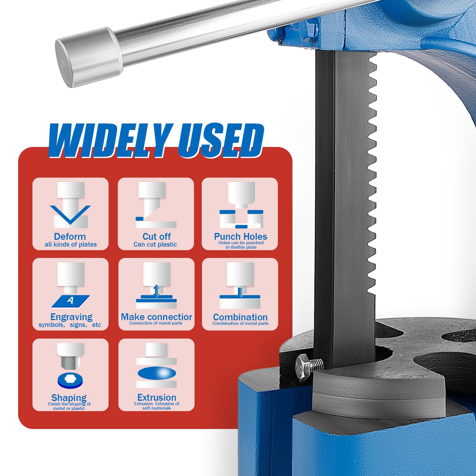 2 Ton Arbor Press - Heavy Duty Metal Desktop Manual Punch Press for Bending, Stamping & Metalworking | Perfect for Jewelry Making, Automotive Repair & DIY Projects