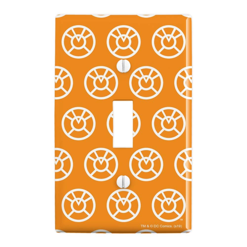 Green Lantern Blackest Night Orange Lantern Logo Plastic Wall Decor Light Switch Plate Cover - DC Comics Superhero Home Decor for Bedroom, Game Room & Collectors