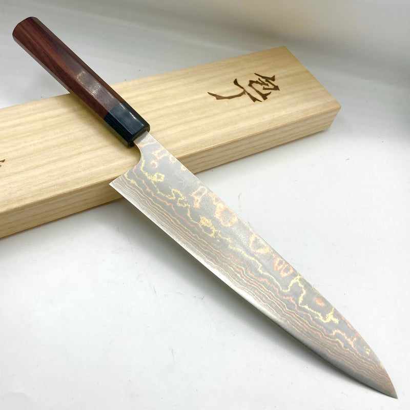 Takeshi Saji Blue #2 Steel 240mm Rainbow Gyuto Japanese Chef Knife - Professional Kitchen Tool for Slicing, Dicing & Meat Cutting