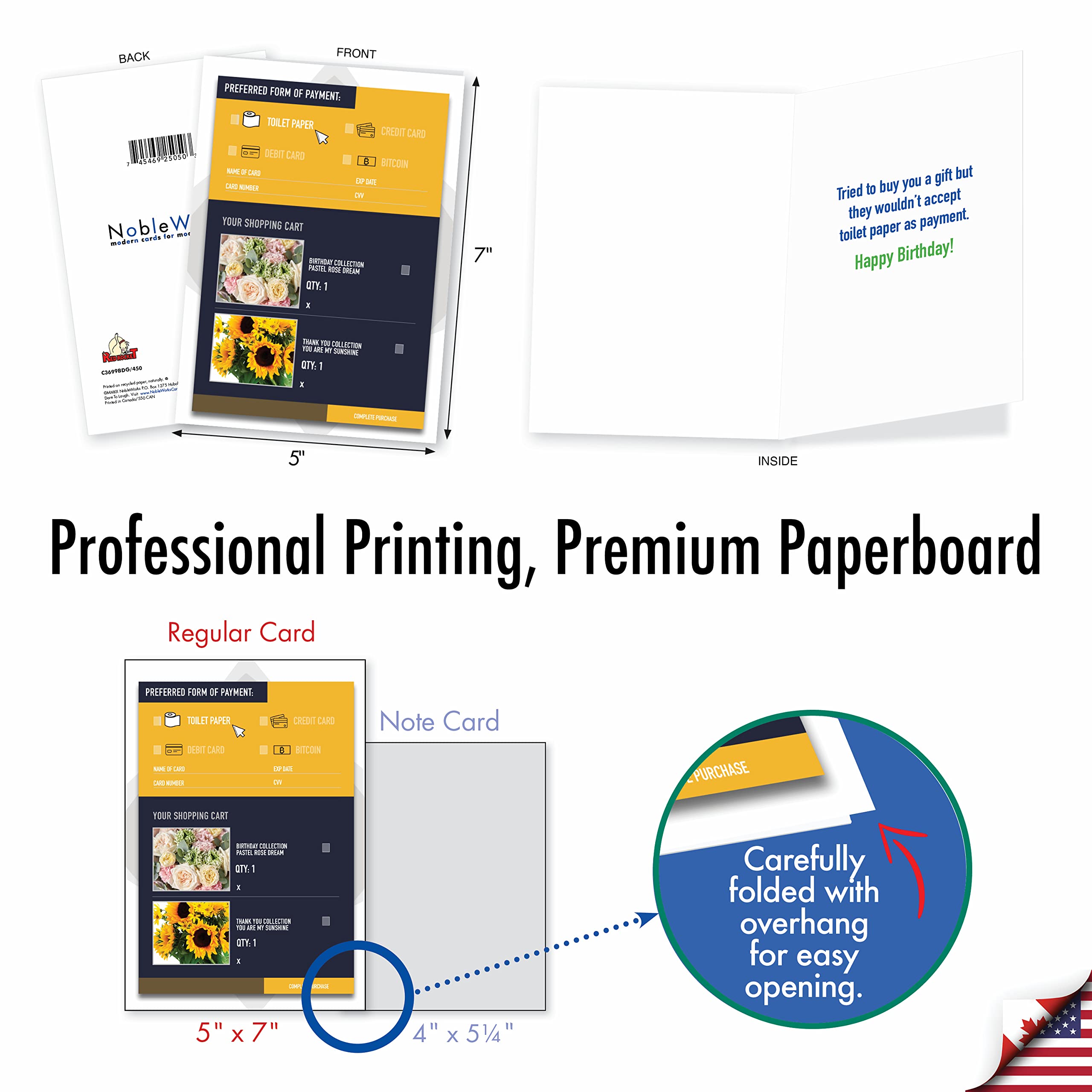 NobleWorks - 10 Funny Birthday Cards Boxed Set with Assorted Humor Photos & Cartoons - Bulk Greeting Cards with Envelopes - Perfect for Office Gifts, Party Favors, and Everyday Celebrations