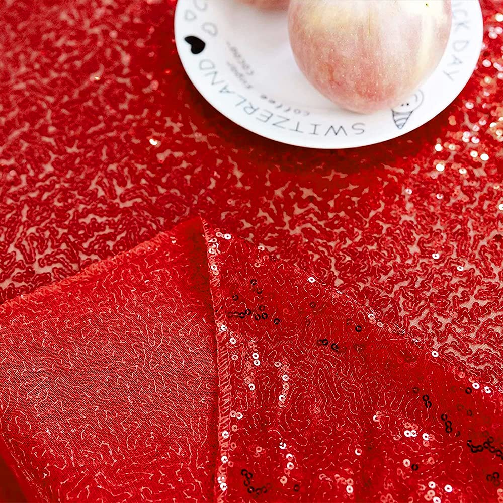 Red Sequin Tablecloth 50