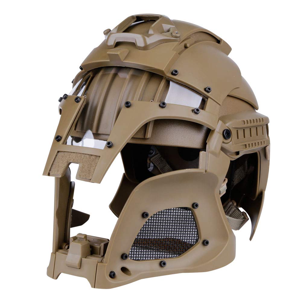 Tactical Military Airsoft Paintball Helmet with PC Lens - Full Face Protection Mask for Airsoft, Paintball & Outdoor Combat Games - Perfect for Tactical Training, Outdoor Sports & Military Simulation