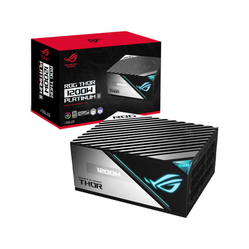 ASUS ROG THOR 1200W Platinum II Power Supply - 80 Plus Platinum Certified, Fully Modular, 120mm PWM Fan, Aura Sync RGB | Perfect for High-End Gaming PCs & Workstations