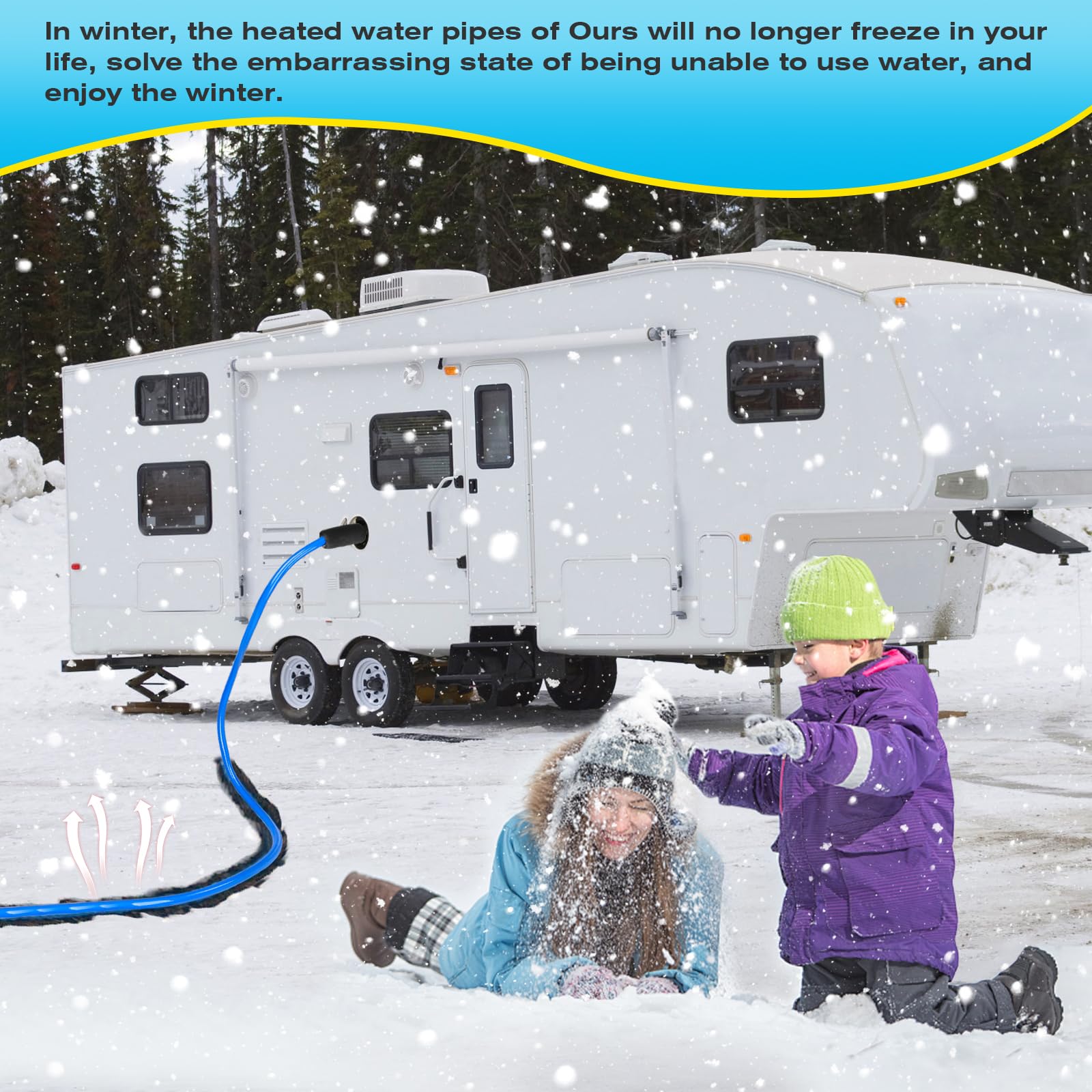100FT Heated Water Hose for RV - Lead & BPA Free, Thermostat Controlled Drinking Water Hose, 1/2