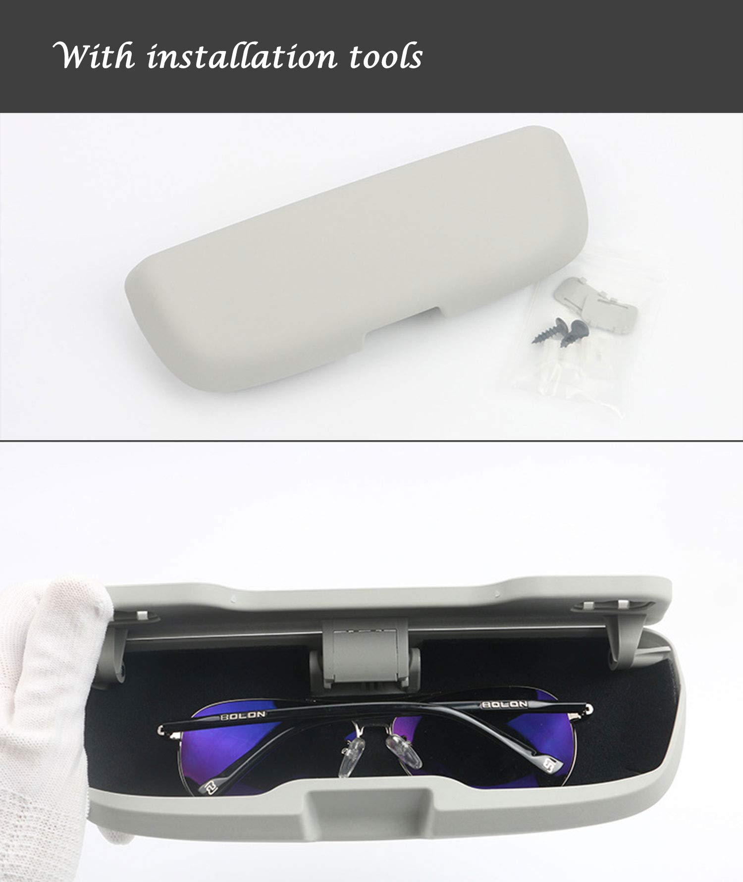 Premium ABS Car Sunglasses Holder for Audi A1 A3 A4 A5 A6 S3 S5 S7 Q3 Q5 Q7 - Anti-Scratch Glasses Storage Box (Black) | Perfect for Road Trips & Daily Commute