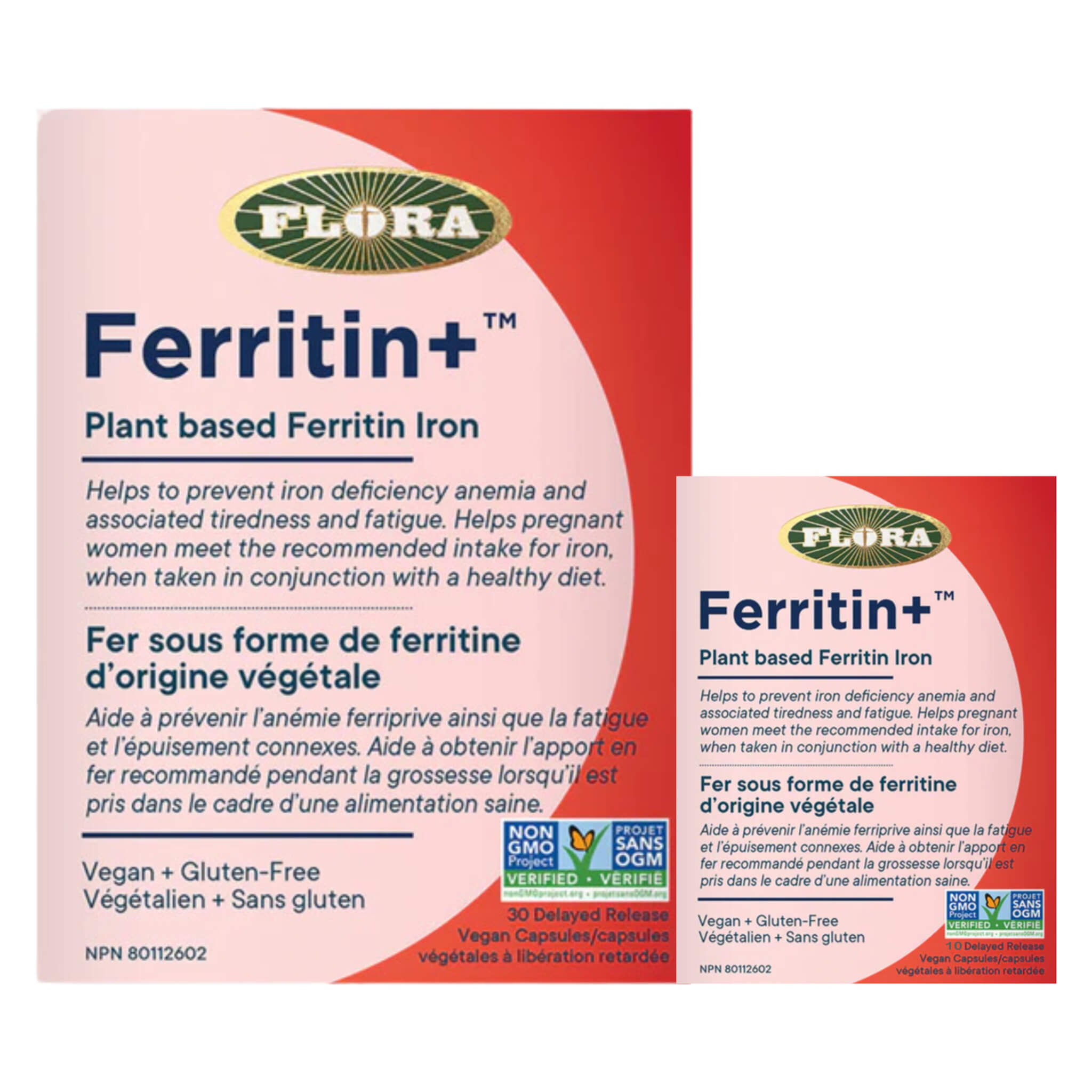 Ferritin+ Iron Supplement Capsules - Boost Energy & Support Healthy Blood - 60 Count Shrink Pack for Daily Use at Home or Travel
