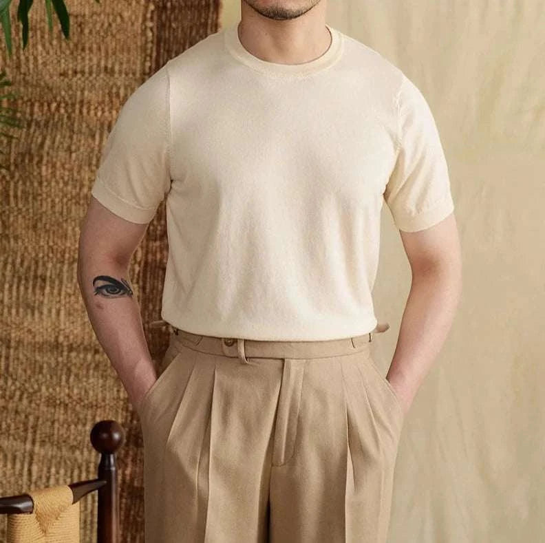 Premium O-Neck Collar Summer T-Shirt for Men - Breathable & Lightweight Casual Tee - Perfect for Beach, Vacation, and Everyday Wear