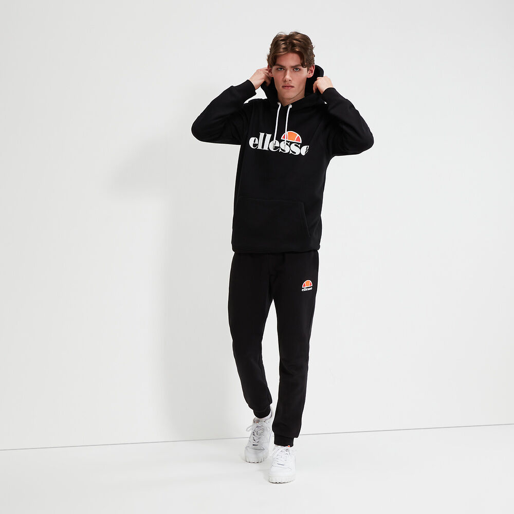 Ellesse Men's Ovest Black Casual Pants - Comfortable Slim Fit Joggers for Gym, Workout & Everyday Wear