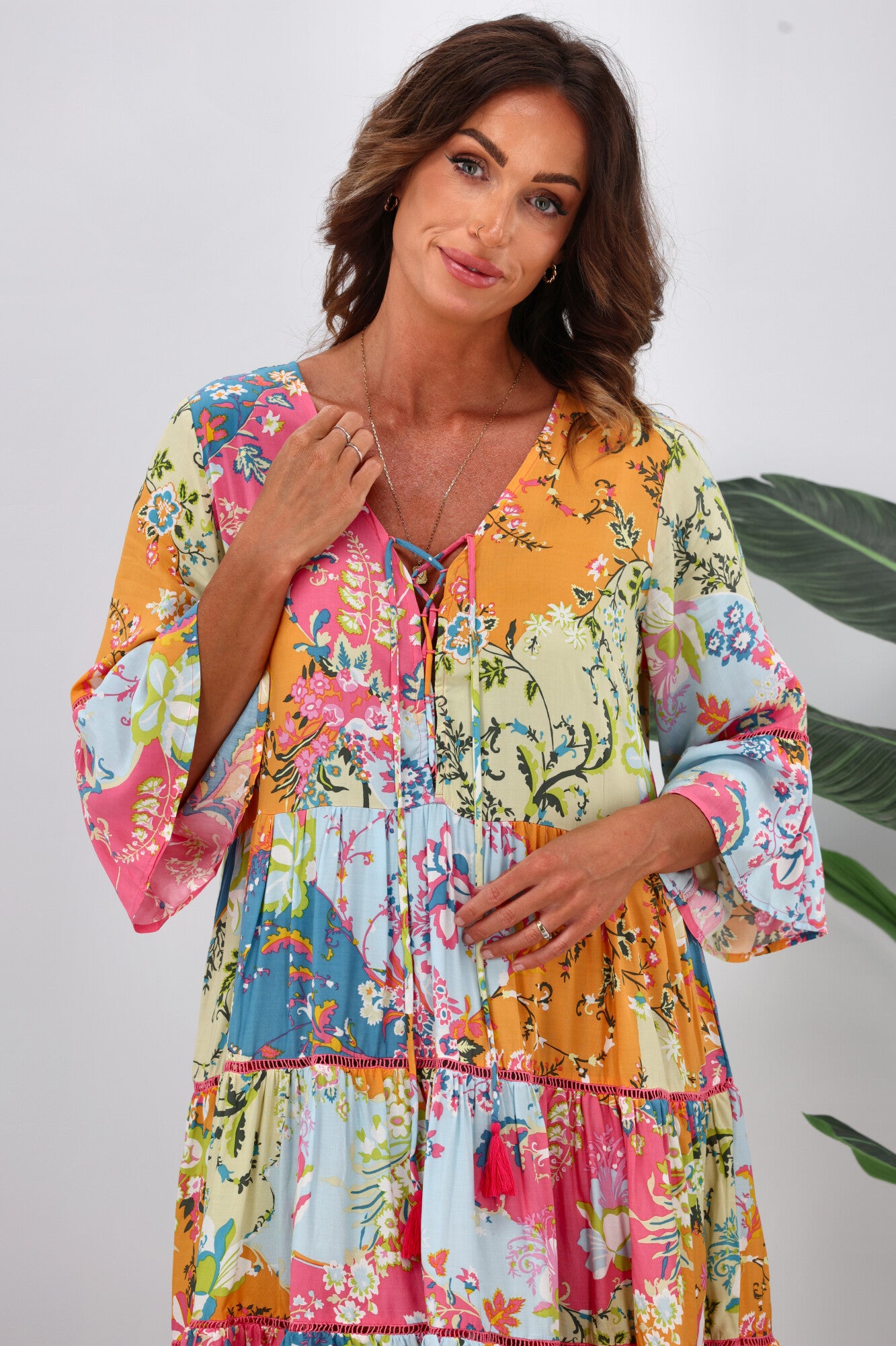 Dreamcatcher Rowan Mini Dress - Boho Floral Print, Sleeveless, A-Line Silhouette for Women | Perfect for Summer Festivals, Beach Vacations & Casual Outings