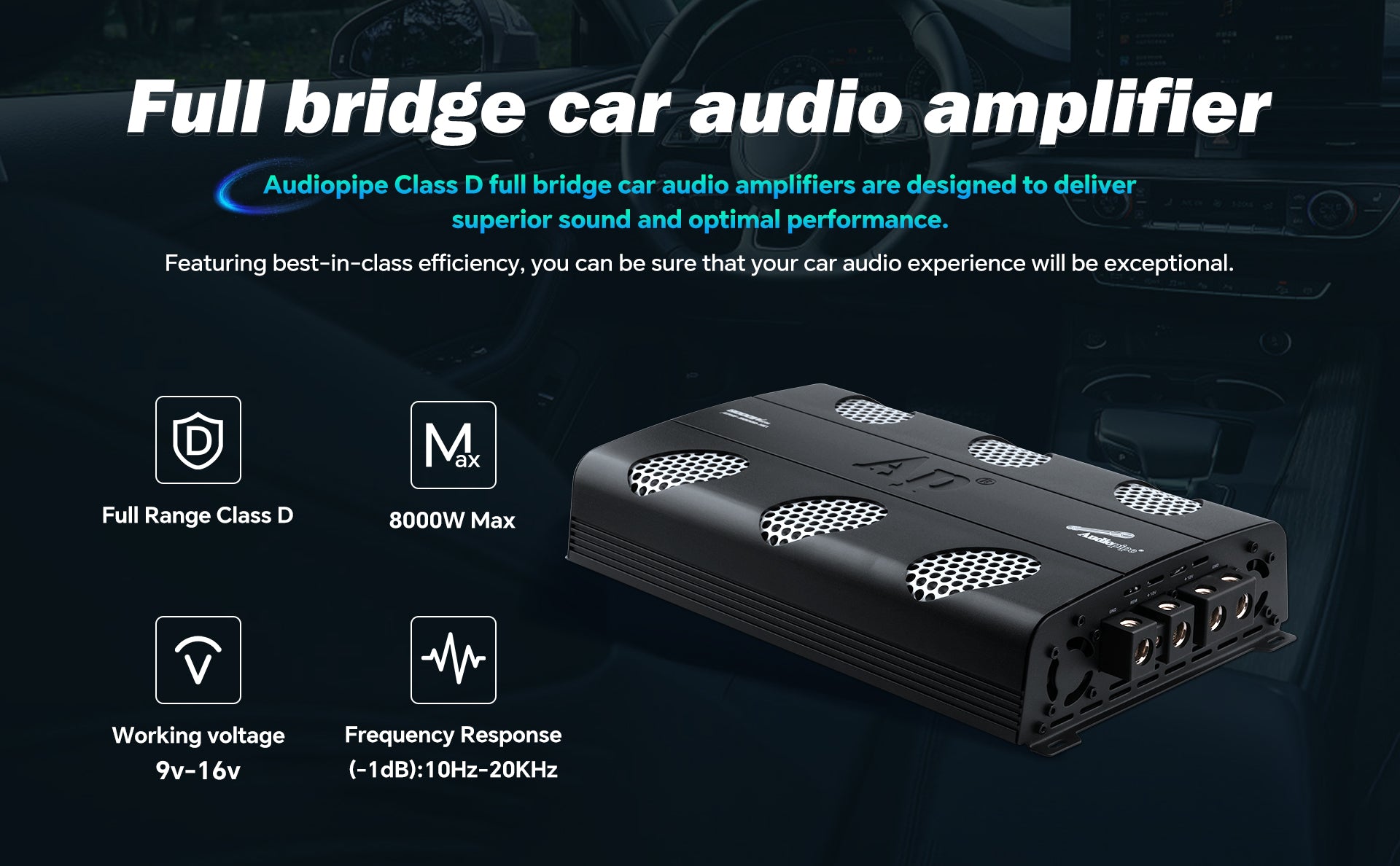 8000W Full Range Class D Mosfet Power Amplifier APHF 8000D H1 - Professional Audio System for Car, Home Theater & Live Performances