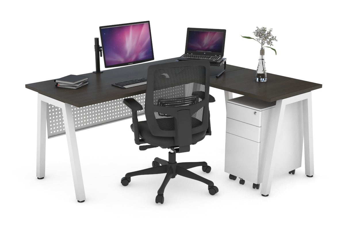L-Shaped Corner Office Desk with Quadro A Legs - 1800L x 1450W - Perfect for Home Office, Gaming Setup & Workspace Organization