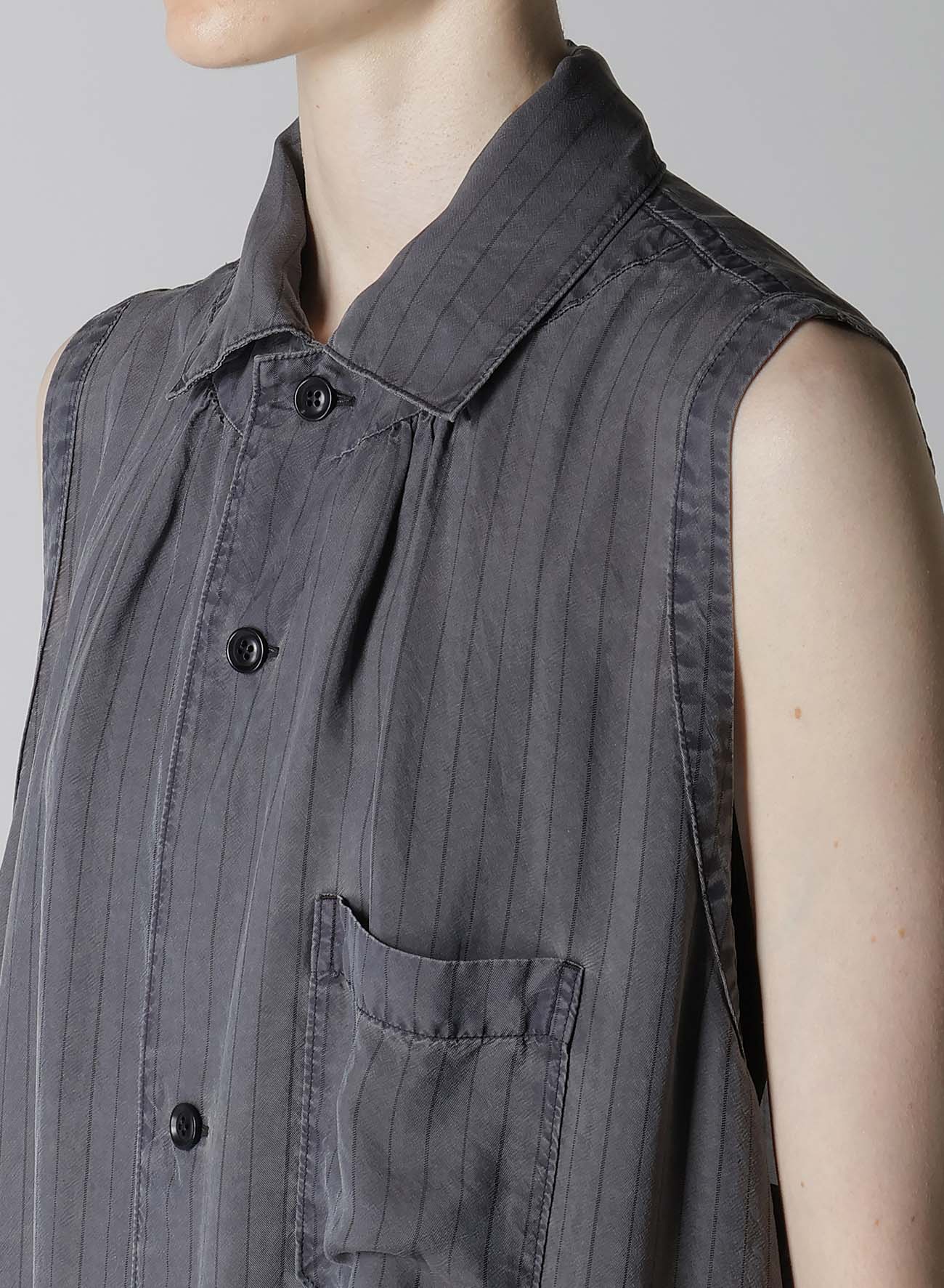 Cupro Stripe Sleeveless Shirt Dress for Women - Summer Casual & Office Wear - Breathable & Comfortable
