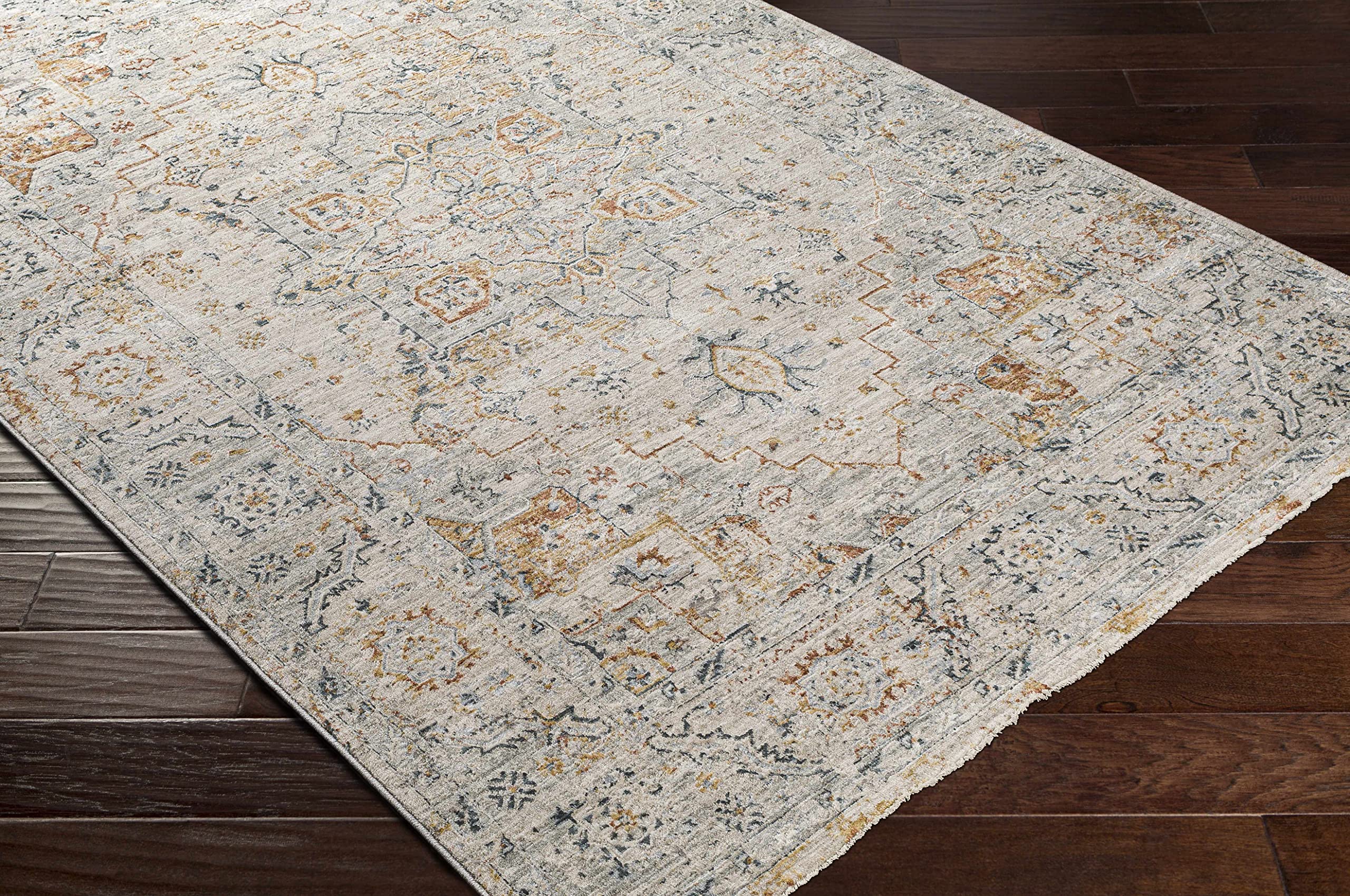 Premium Hauteloom Darvel Area Rug for Living Room & Bedroom - Soft Beige, Green, Red 5' x 7'5