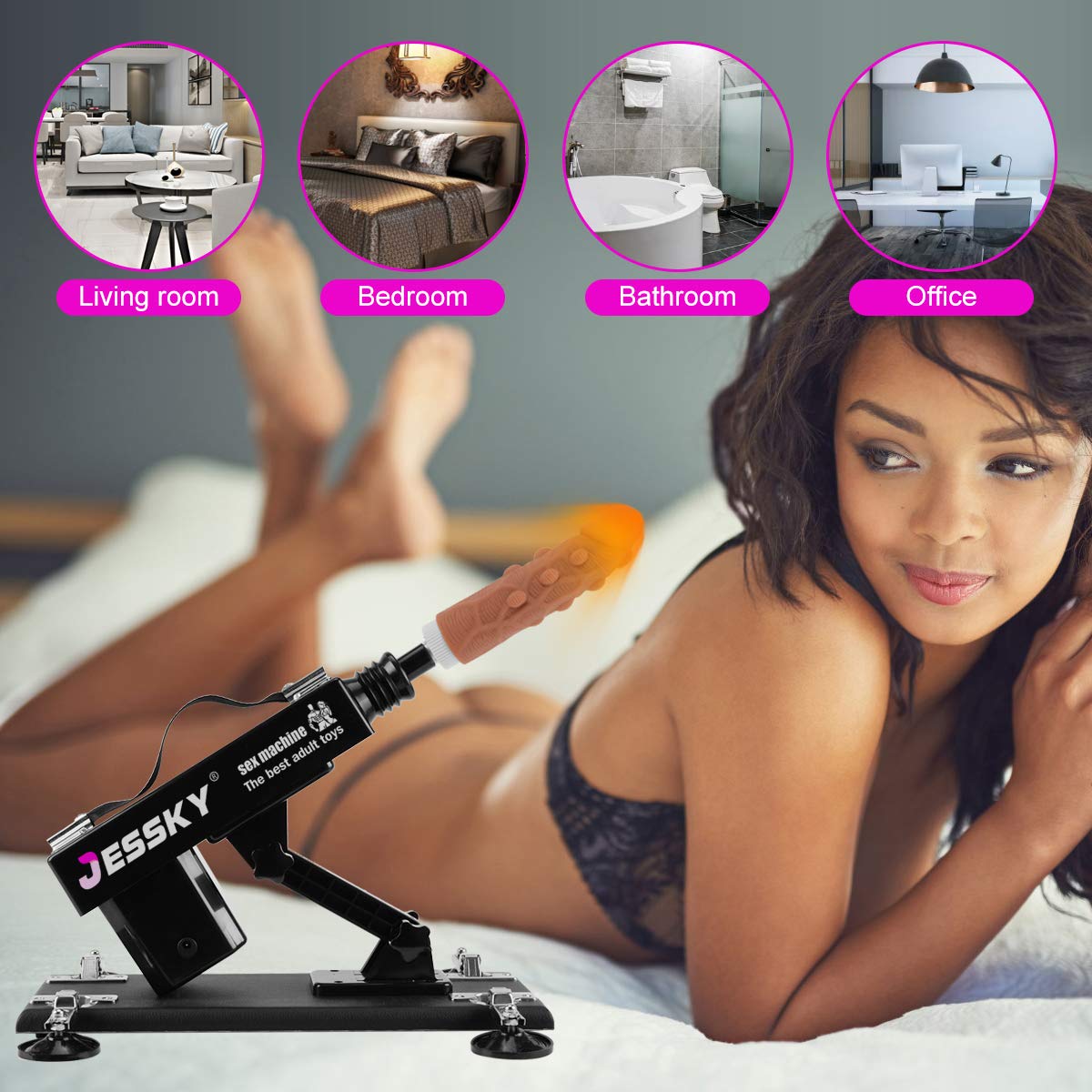 Premium Adjustable Sex Machine for Women - Automatic Adult Toy with 8 Attachments & 3 XLR Connectors | Powerful Thrusting Machine for Bedroom Pleasure, Couples Play & Solo Satisfaction