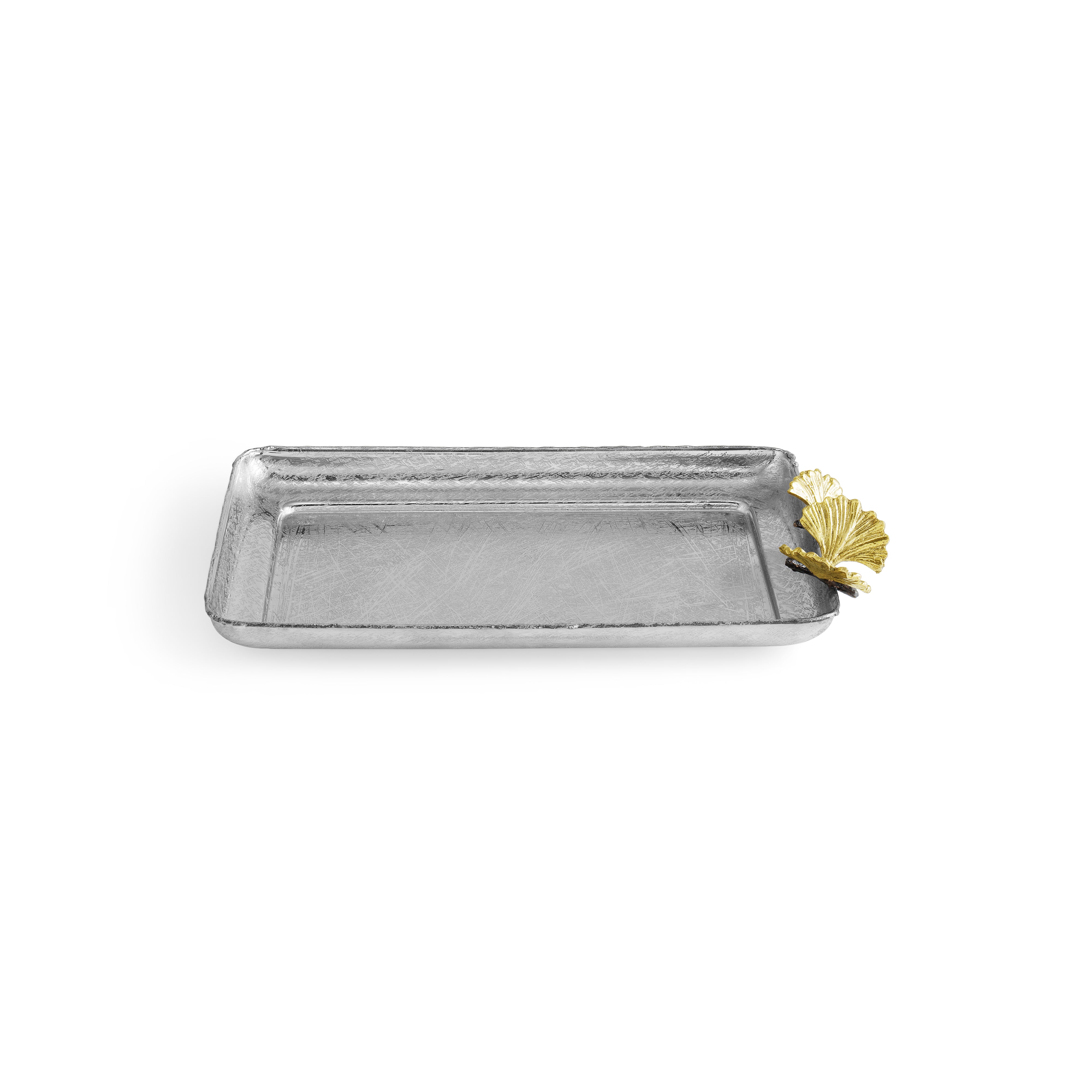 Butterfly Ginkgo Small Tray with Single Handle - Elegant Decorative Serving Tray for Tea, Jewelry & Home Decor