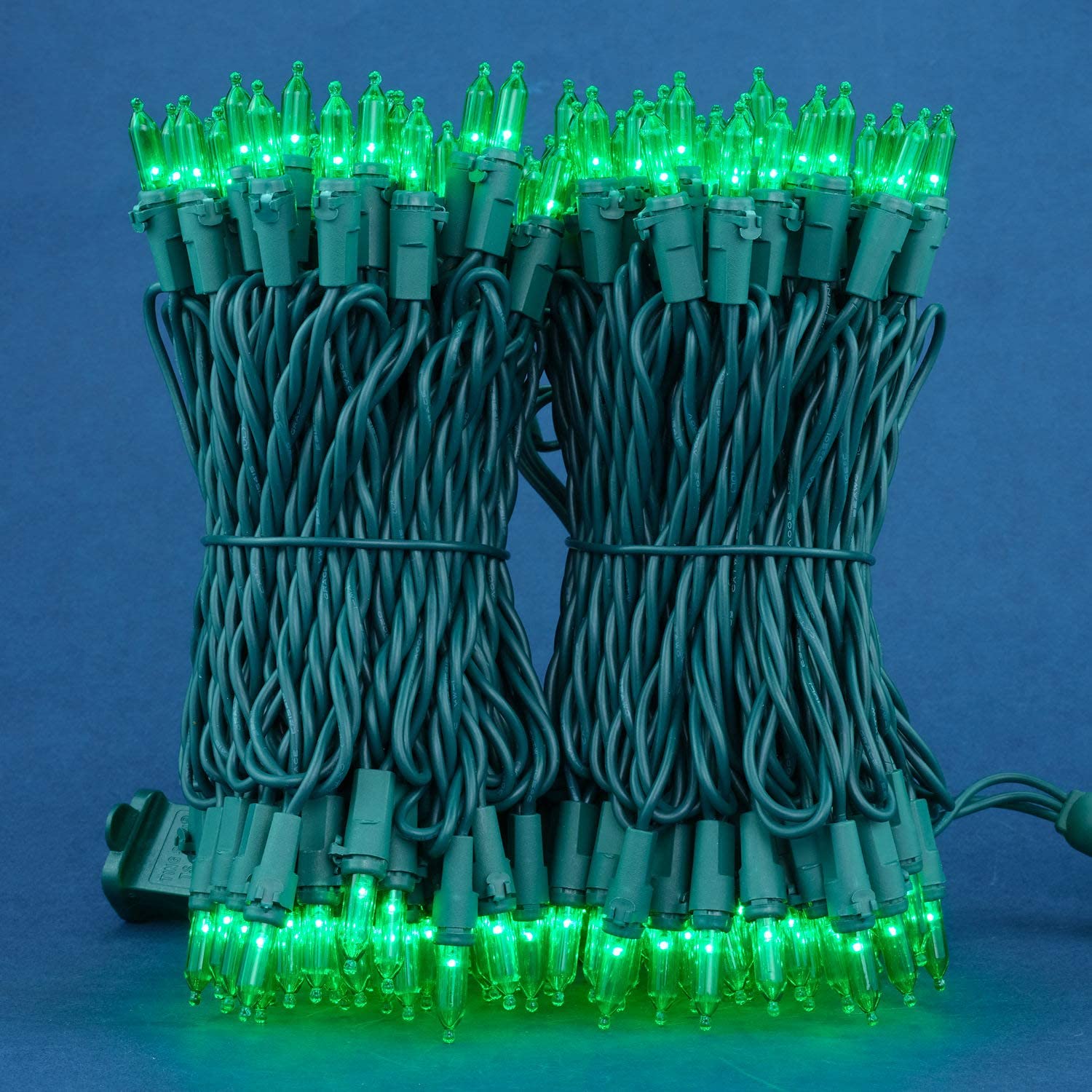 200 LED Green Christmas Lights - 2 Pack 25 ft Mini String Lights for Indoor & Outdoor Holiday Decorations, Trees, Windows, and Parties