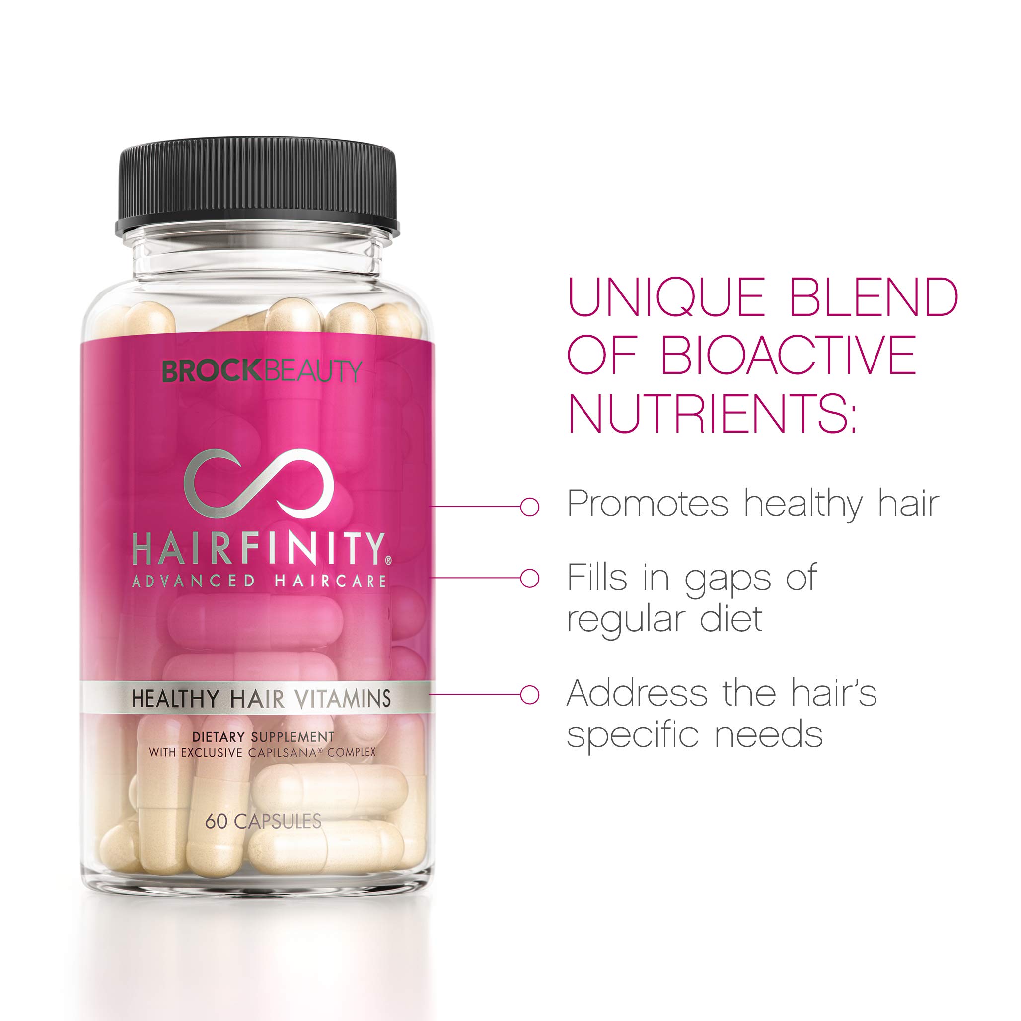 Hairfinity Hair Growth Vitamins with Biotin & Amino Acids - Vegan Supplement for Stronger, Healthier Hair - 360 Veggie Capsules (60 Count, Pack of 6) - Perfect for Daily Hair Care Routine & Thinning Hair Solutions