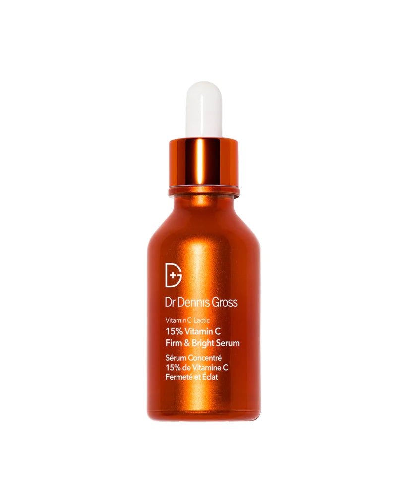 Dr. Dennis Gross Vitamin C Lactic 15% Brightening Serum for Face - Anti-Aging & Firming Treatment for Dull Skin - Perfect for Daily Skincare Routine & Nighttime Use