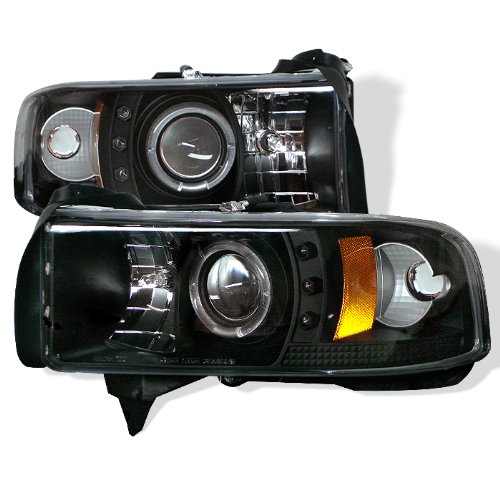 Dodge Ram 1500/2500/3500 LED Projector Headlights with Halo - Black for Off-Road & Night Driving