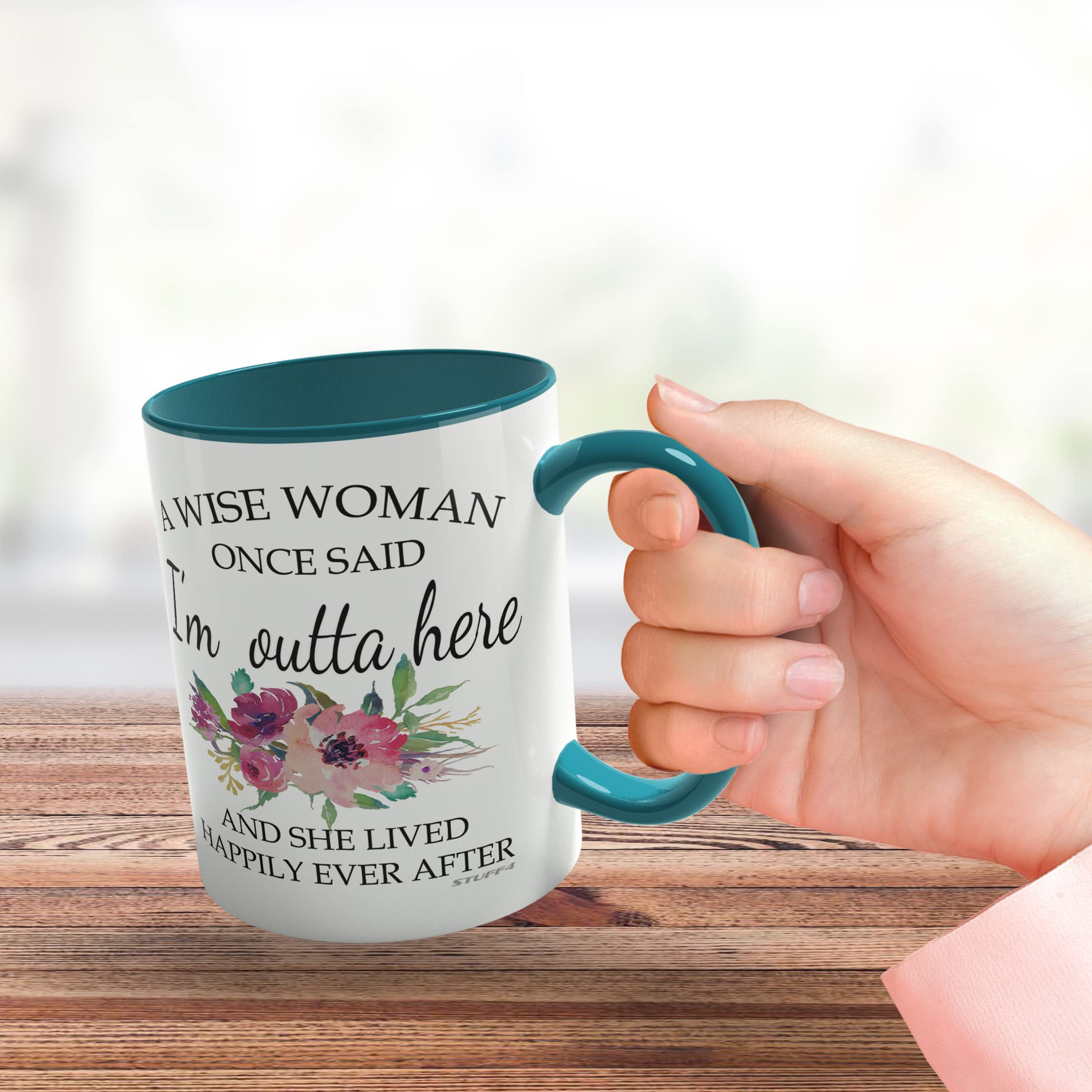 Wise Women Mug - Funny Retirement Gifts for Women, 11oz Ceramic Coffee Cup with Handle (Light Blue) | Dishwasher Safe | Perfect Retirement, Birthday & Christmas Present for Colleagues | Great for Office Farewells, Tea Time & Home Decor