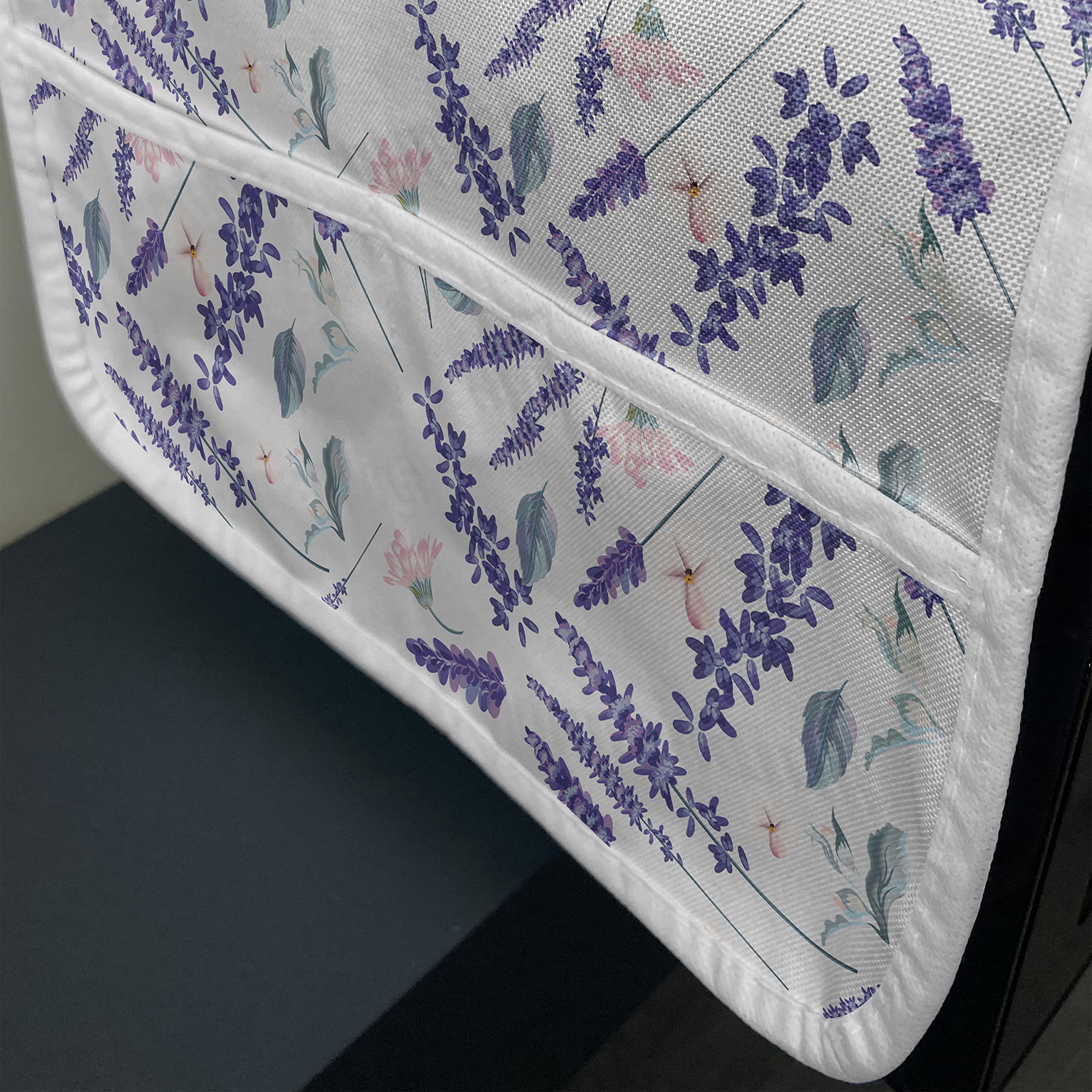 Ambesonne Violet Microwave Cover - Waterproof Floral Lavender Blossom Design, 36