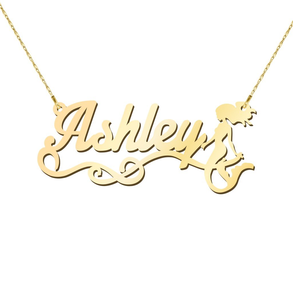 10K Gold Mermaid Name Necklace - Personalized Custom Jewelry for Women - Perfect Gift for Birthday, Anniversary, Christmas - Wear for Parties, Date Nights, and Special Occasions