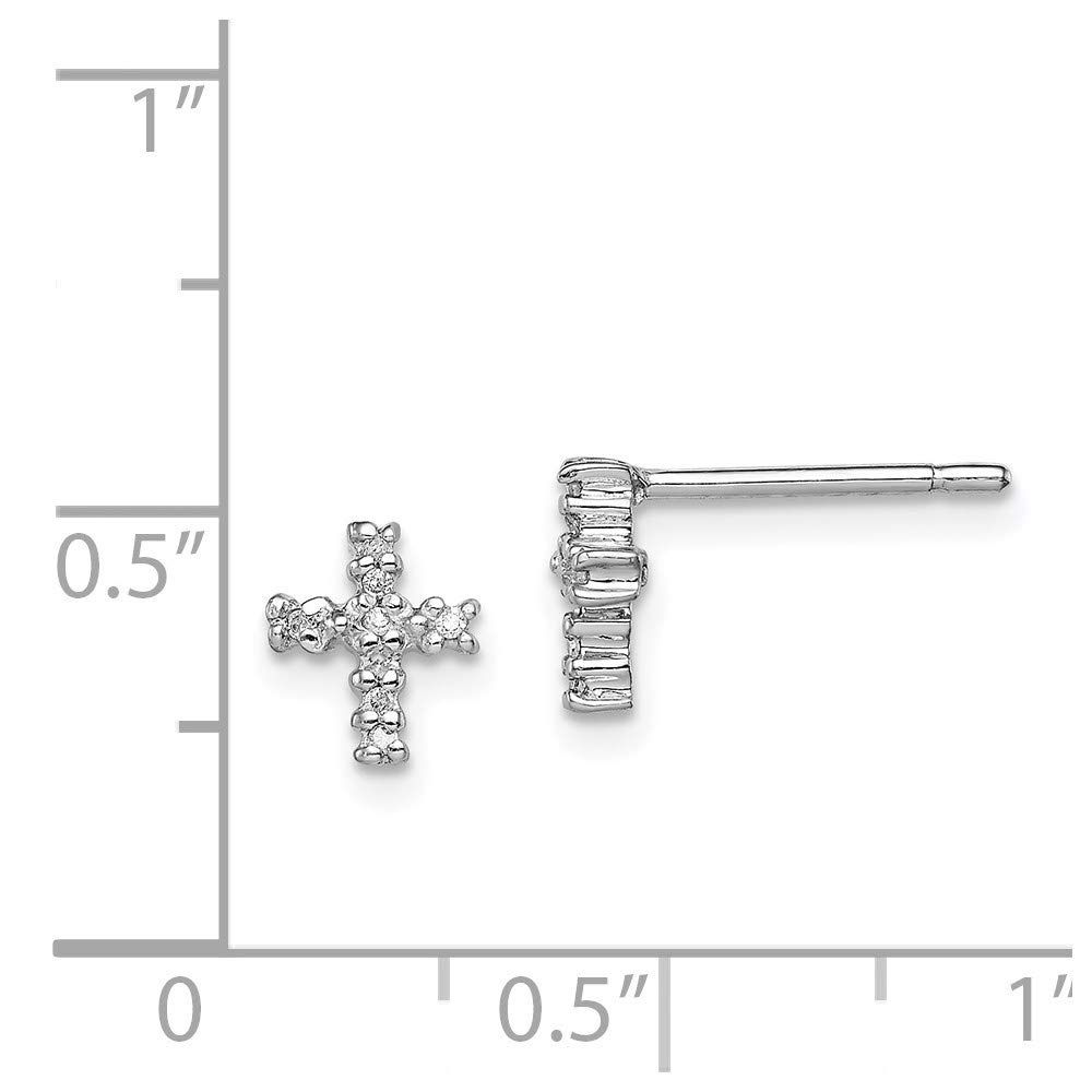 925 Sterling Silver Diamond Cross Post Earrings for Women - Hypoallergenic Fine Jewelry Gift Set for Her - Perfect for Christmas, Birthday, Anniversary & Everyday Wear