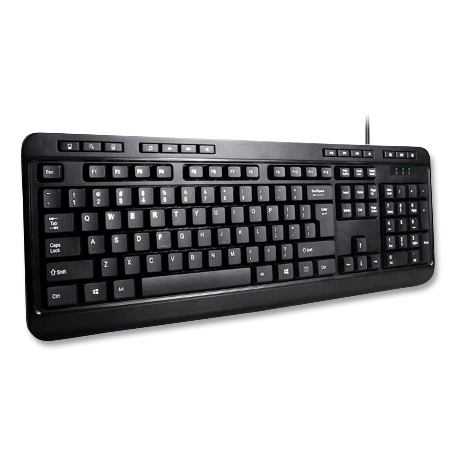 Adesso AKB132UB 118-Key USB Wired Keyboard for PC & Laptop - Ergonomic Full-Size Desktop Keyboard with Multimedia Keys - Perfect for Office, Gaming & Home Use (Black)