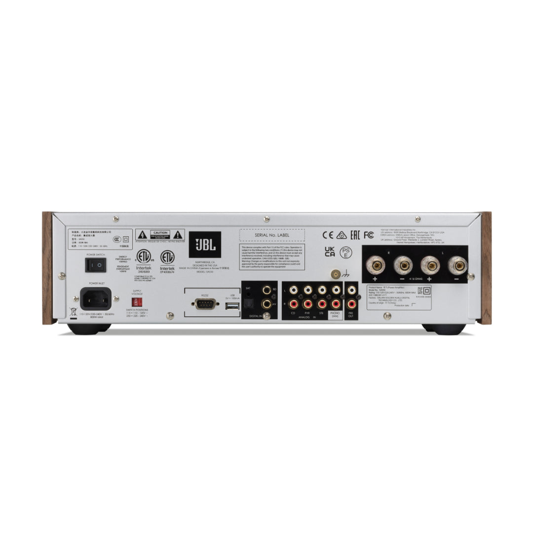 JBL SA550 Classic Integrated Amplifier with Bluetooth - High-Fidelity Stereo Receiver for Home Audio, Wireless Music Streaming & Hi-Fi Systems - Perfect for Living Room, Home Theater & Audiophile Setups