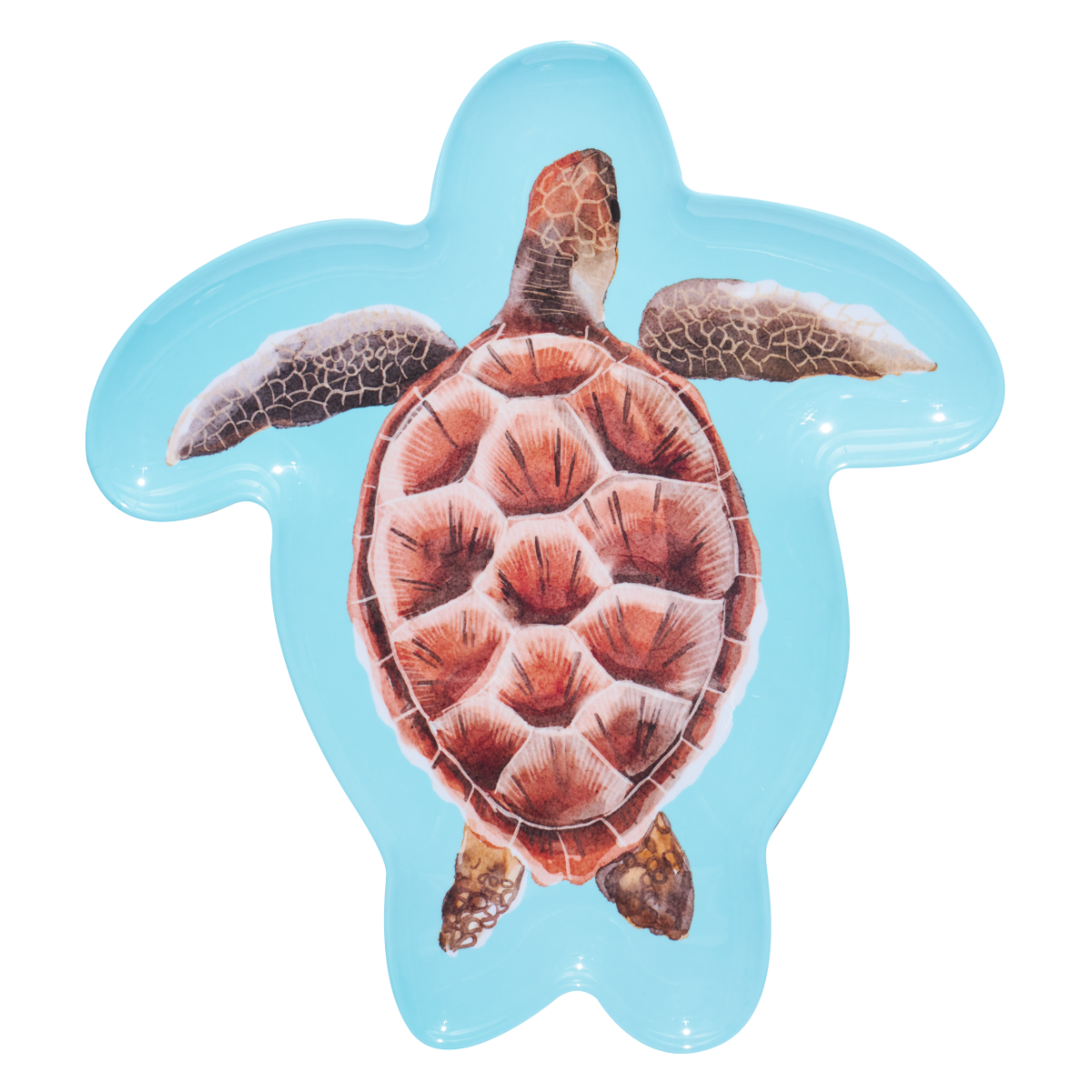 Pastel Sea Turtle Melamine Serving Platter - Eco-Friendly Beach Party Plates, Durable & Lightweight for Outdoor Picnics, Poolside Snacks & Coastal-Themed Dining