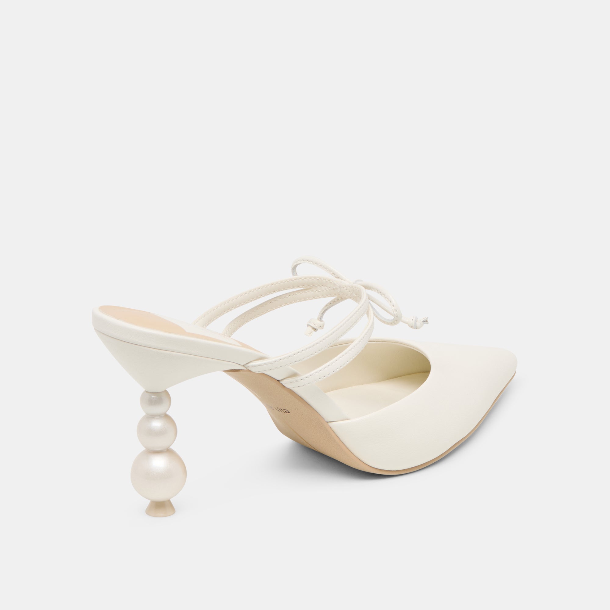 Klaire Pearl Heels - True White Leather Women's Dress Shoes for Weddings, Parties & Special Occasions