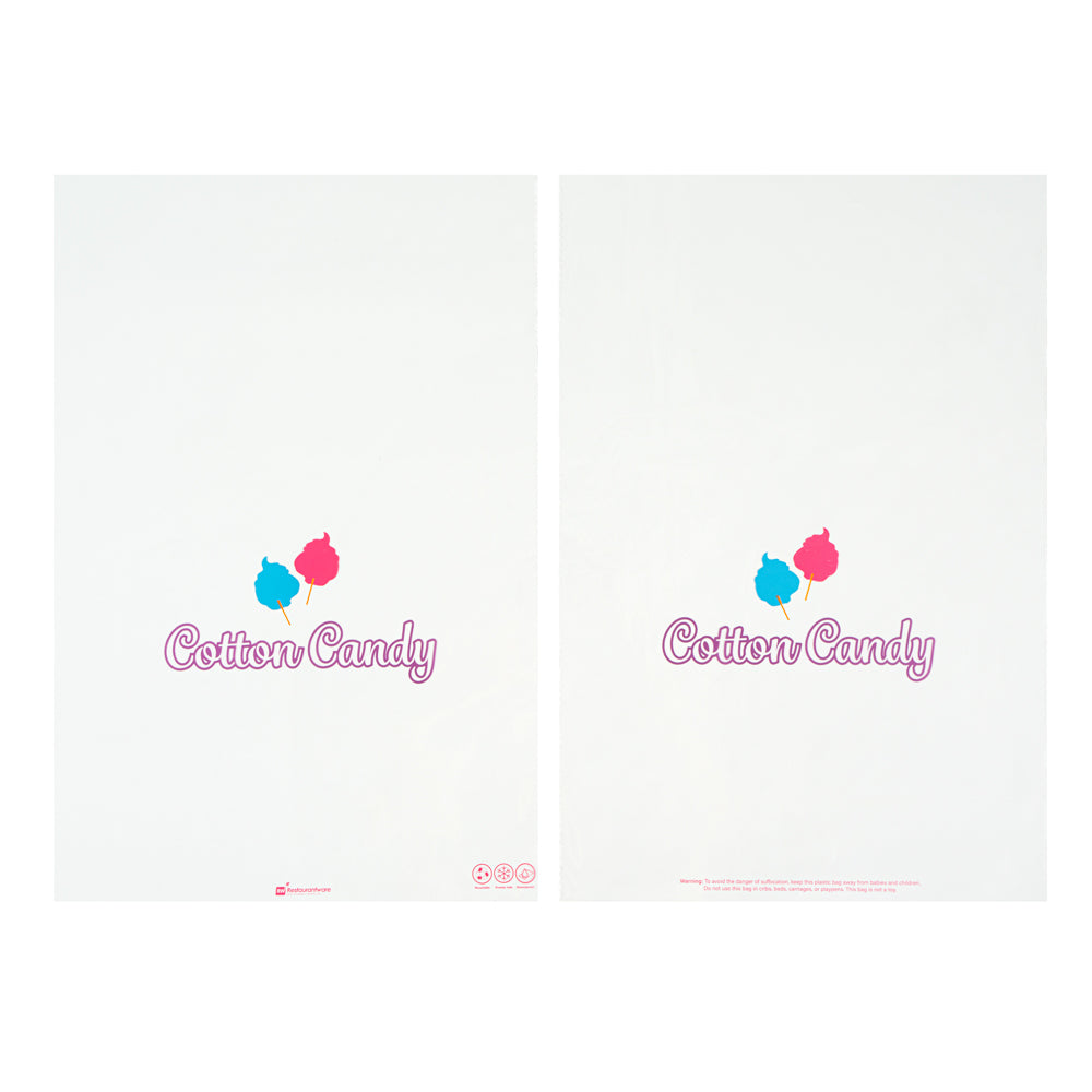 Clear Plastic Cotton Candy Bags 12x18 Inches - 100 Count Box | Bulk Packaging for Candy, Concessions & Party Favors