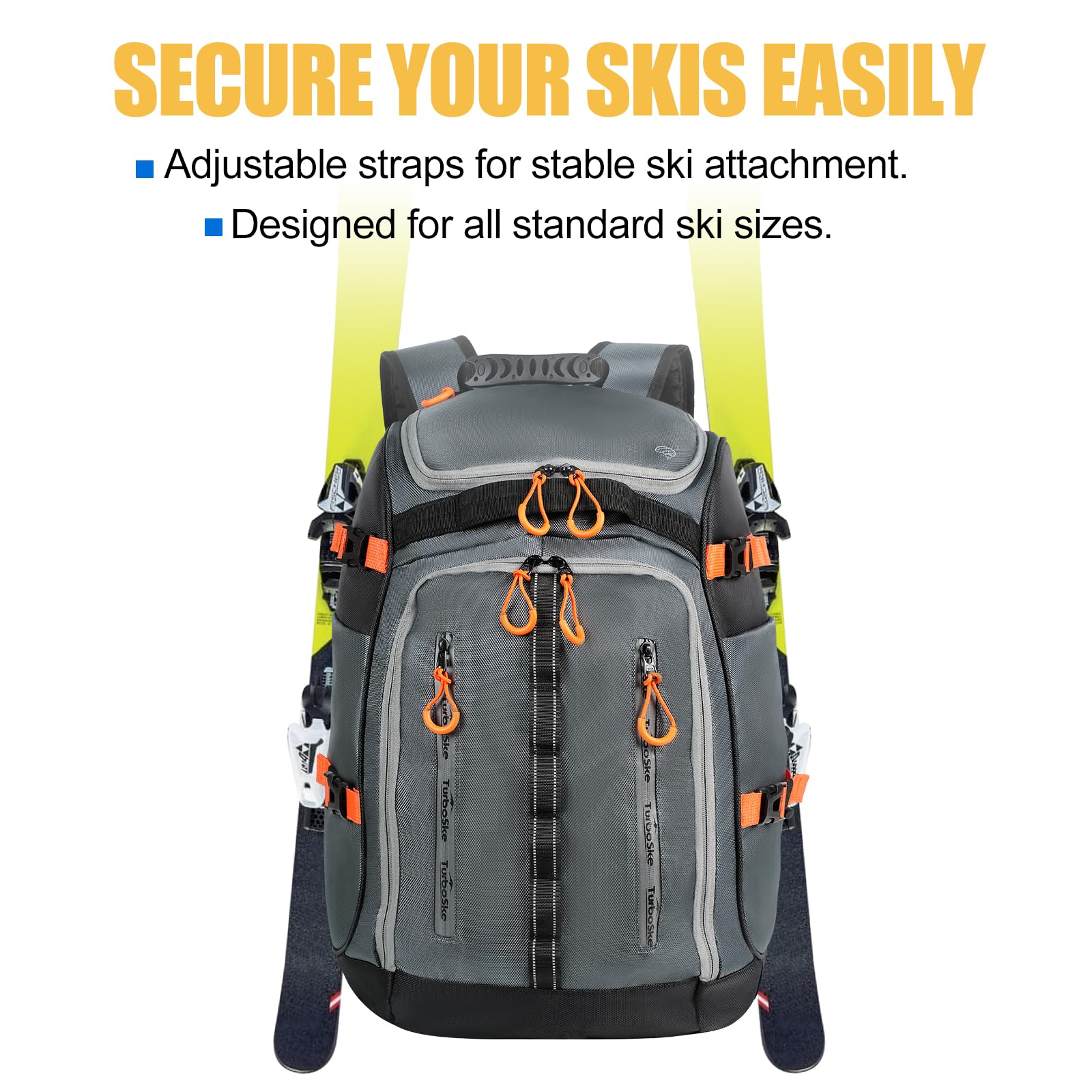 50L Waterproof Ski Boot Backpack for Snowboarding - Durable & Lightweight Travel Storage Bag with Helmet, Goggles & Glove Compartments - Perfect for Ski Trips, Winter Sports & Mountain Adventures (Men & Women)