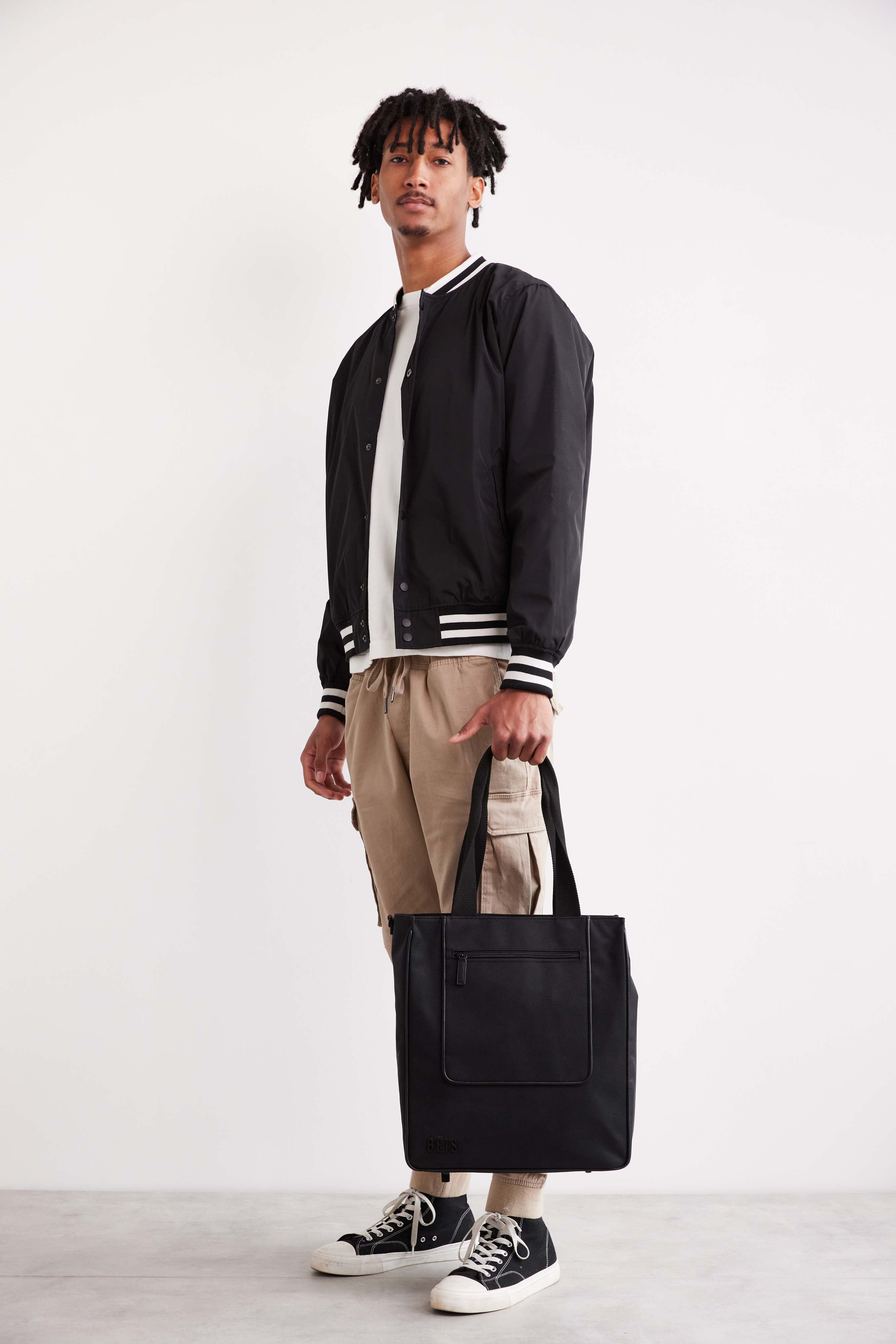 The North To South Tote Bag - Stylish Black Leather Handbag for Women | Perfect for Work, Travel & Everyday Use