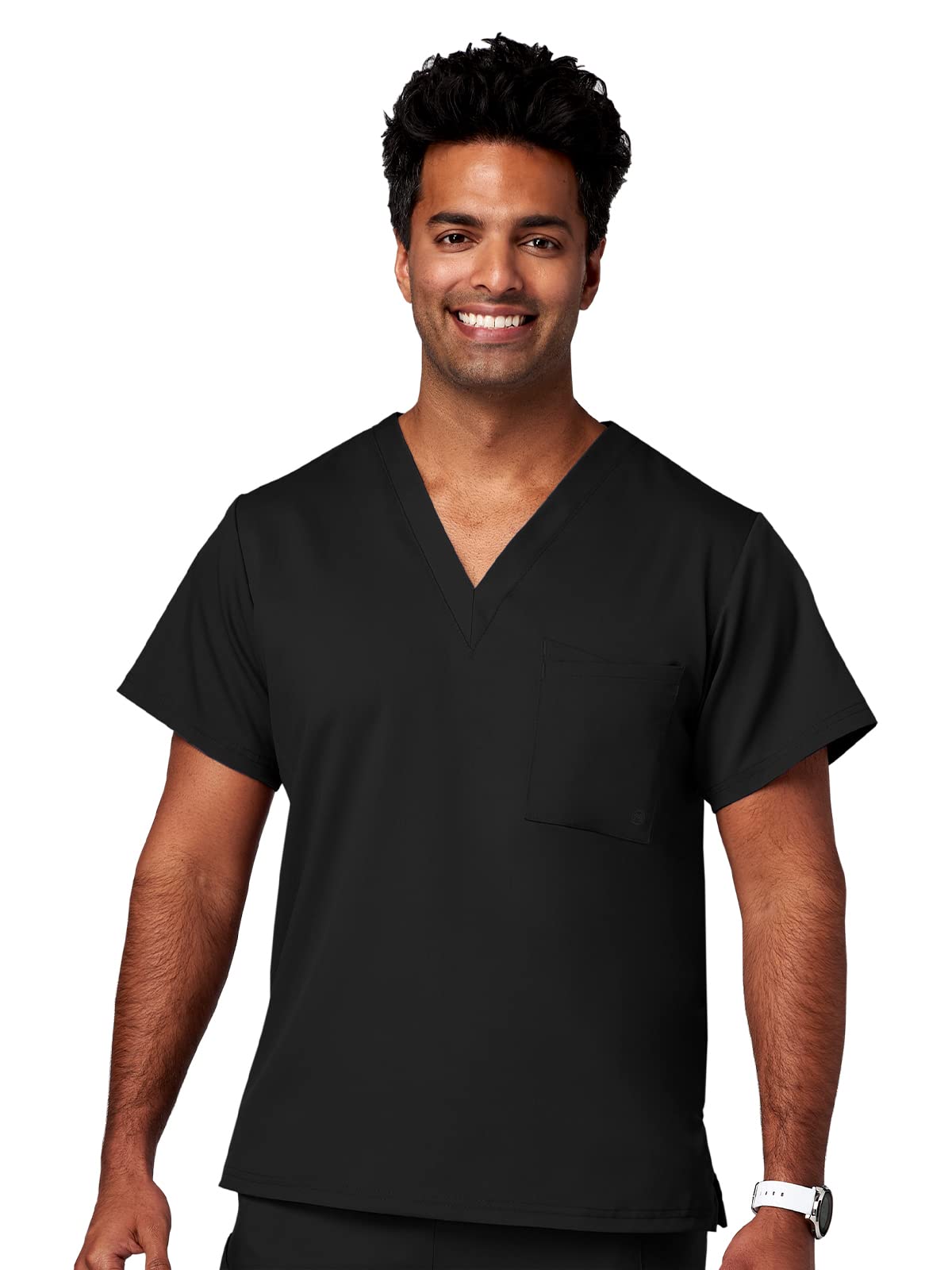 Meta Scrubs 15202 Men's V-Neck Scrub Top - Black, 2XL - Comfortable Medical Uniform for Doctors & Nurses - Perfect for Hospitals, Clinics & Healthcare Work