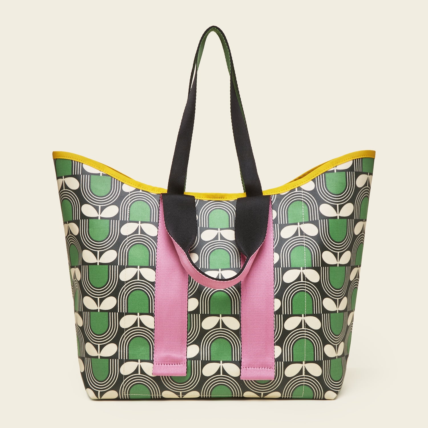 Stylish Striped Tulip Carryall Large Tote Bag - Perfect for Work, Travel & Beach Day Essentials