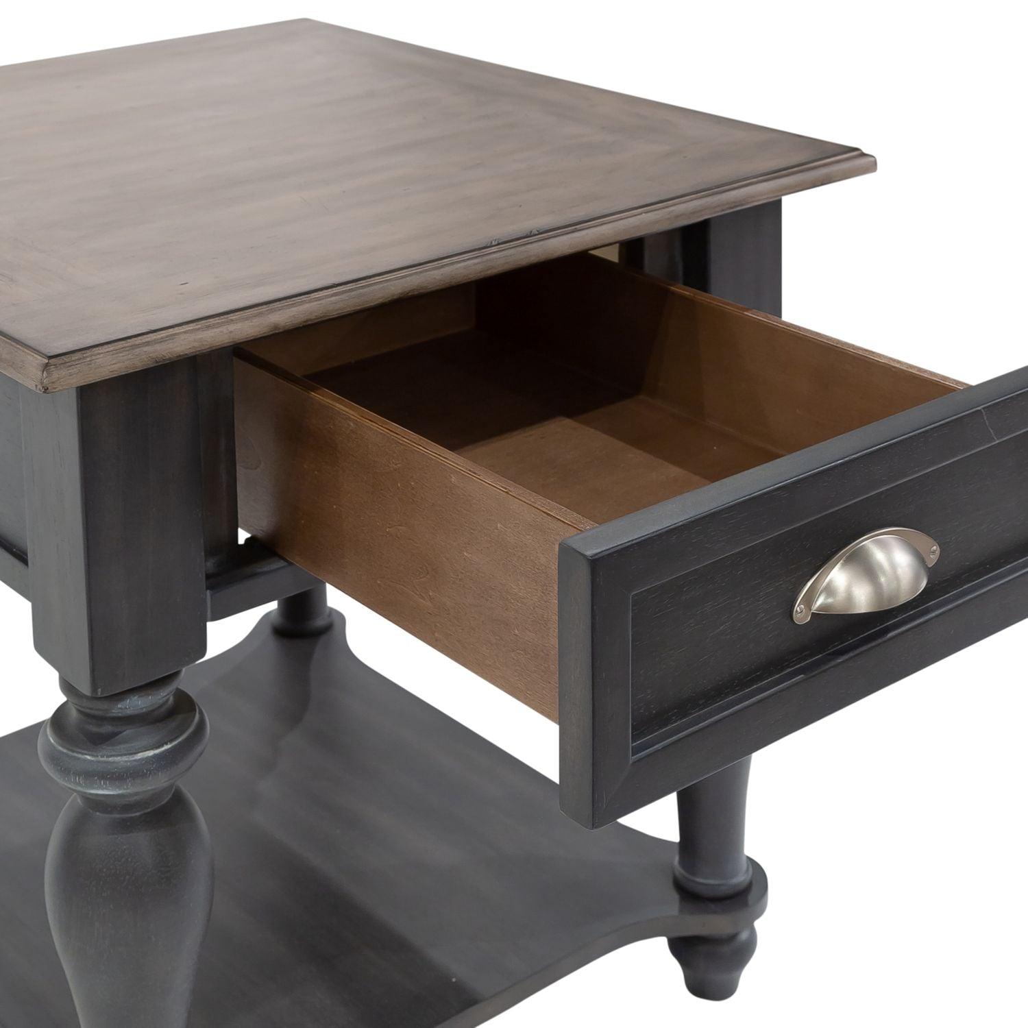 Ocean Isle End Table 303G OT1020 - Modern Side Table with Wooden Finish for Living Room, Bedroom & Office - Perfect for Coffee, Books & Decor