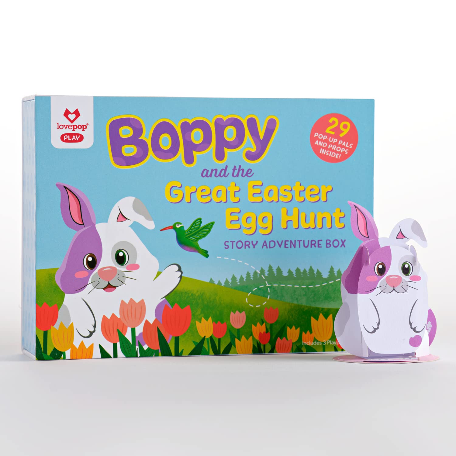 Lovepop Boppy Easter Egg Hunt Adventure Box - 29 Mini Pop-Up Characters Easter Gift Basket for Kids (6.45