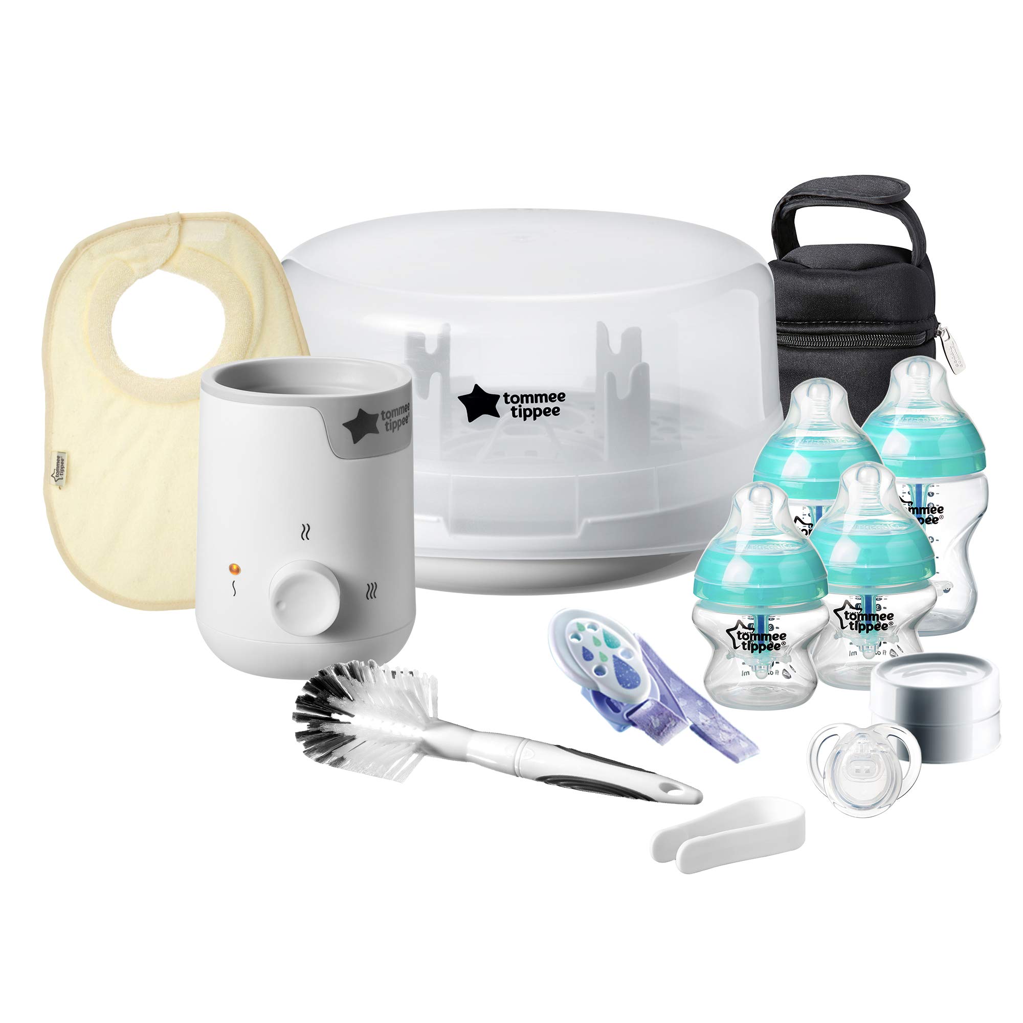 Tommee Tippee Advanced Anti-Colic Baby Bottle Set - Complete Feeding Kit with Slow Flow Nipples & Travel Case - Perfect Newborn Gift for Breastfed Babies | Ideal for Home, Daycare & On-the-Go Use