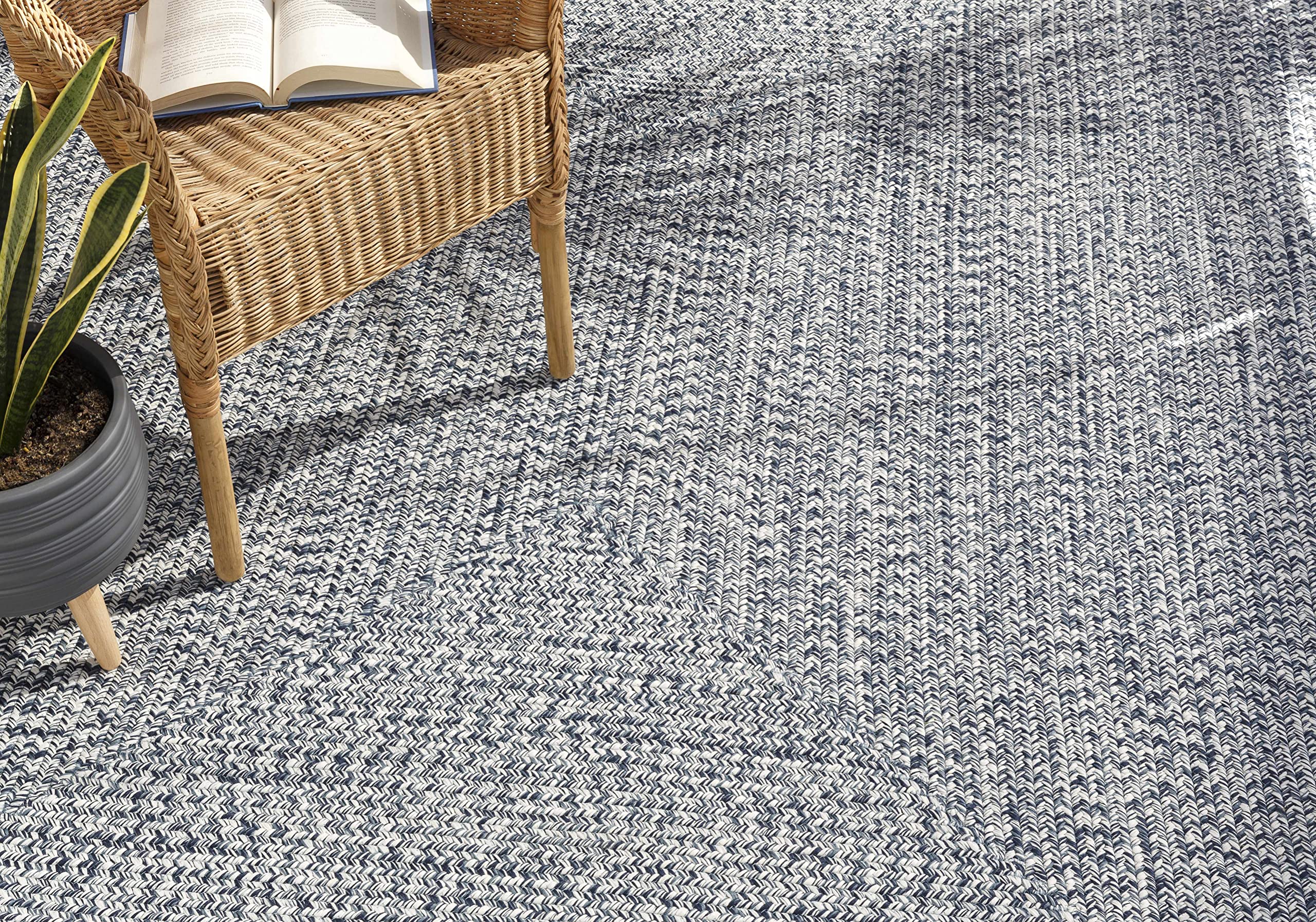 Hauteloom Carbrook Indoor Outdoor Area Rug - 2' x 3' - Soft Beige Gray Blue - Perfect for Living Room, Bedroom, Patio & Deck Decor